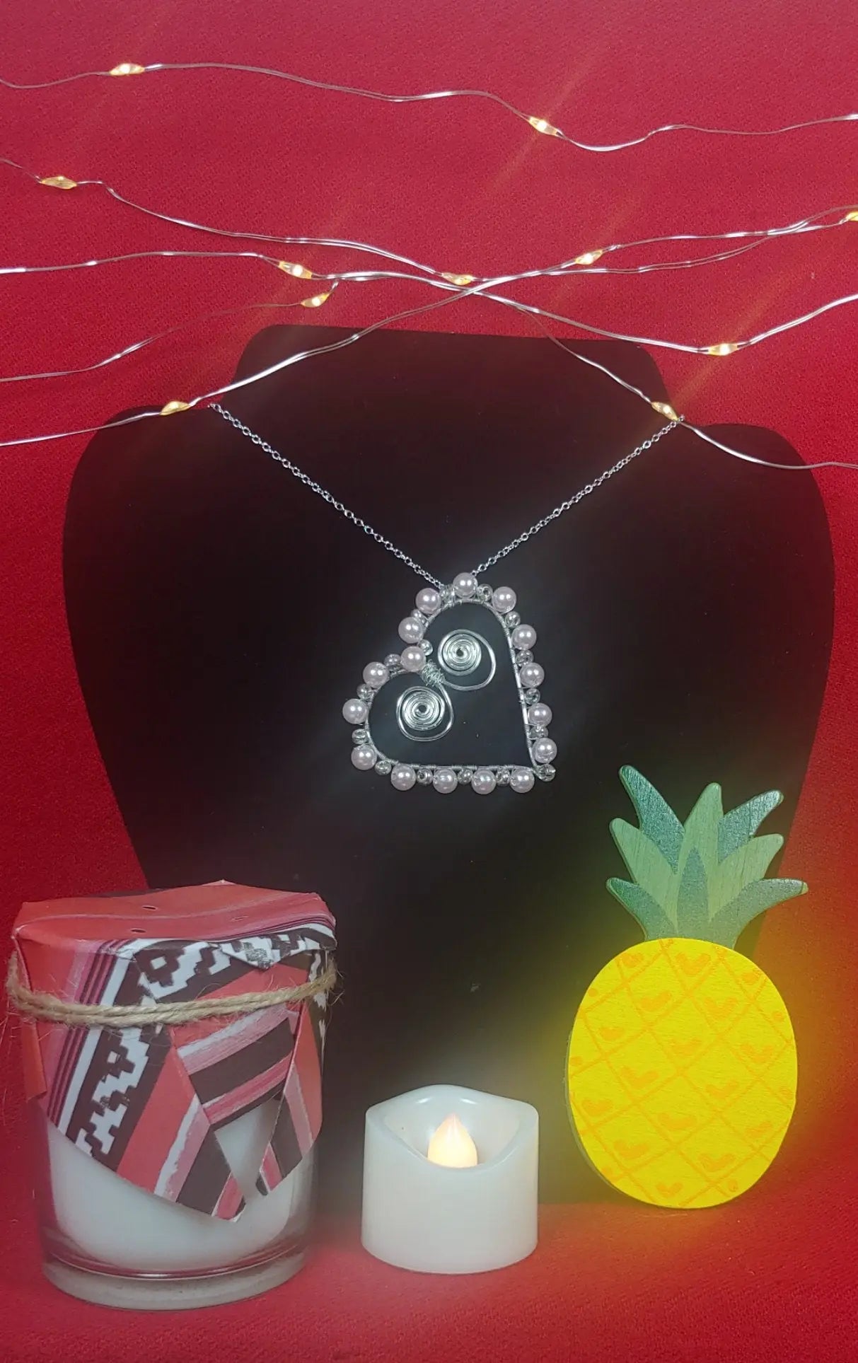 Beaded Heart Pendant Necklace Prettypineapplebead Prettypineapplebead