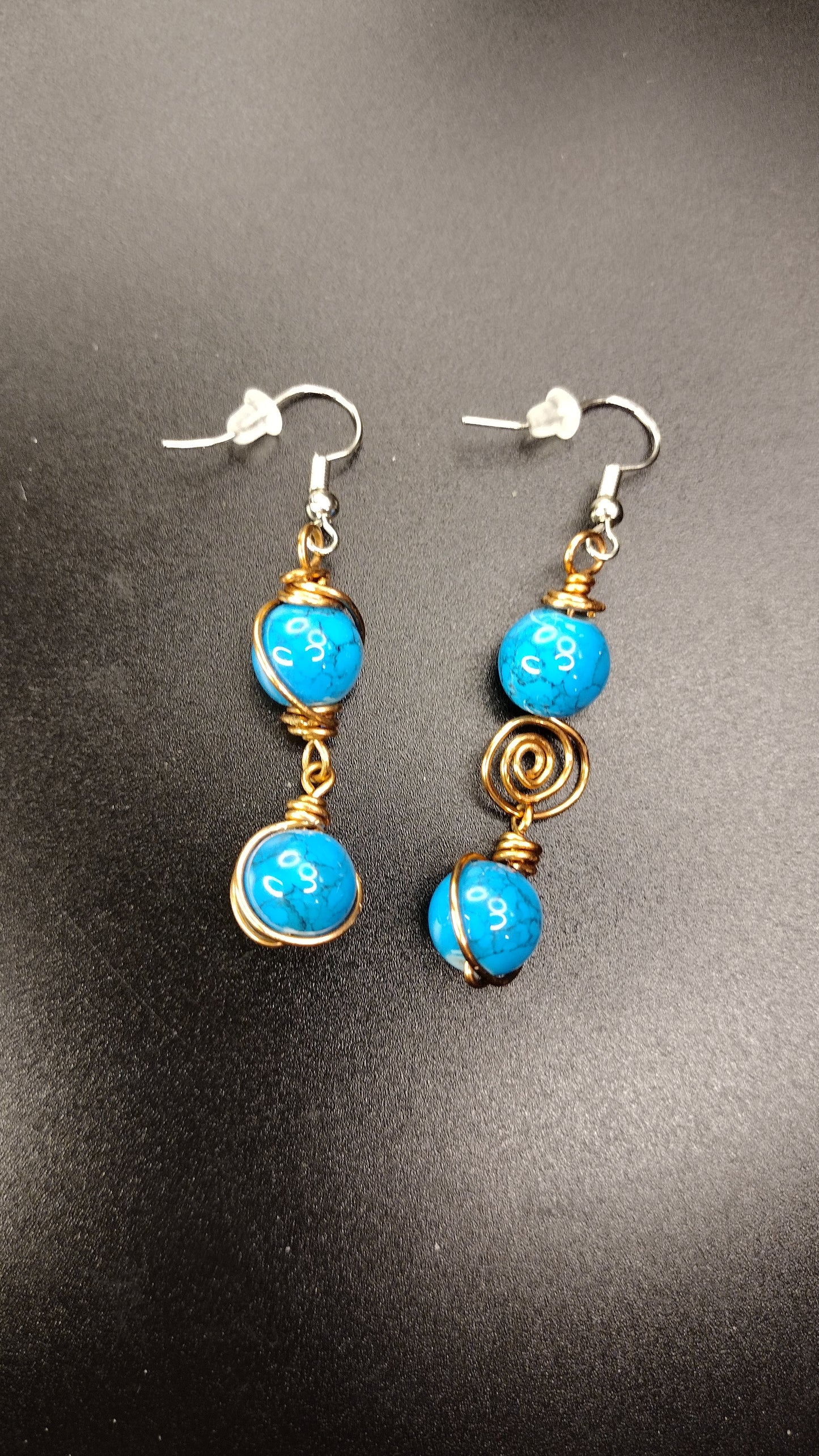 Copper & Teal Twisted Sister Earrings Pretty Pineapple Bead Pretty Pineapple Bead