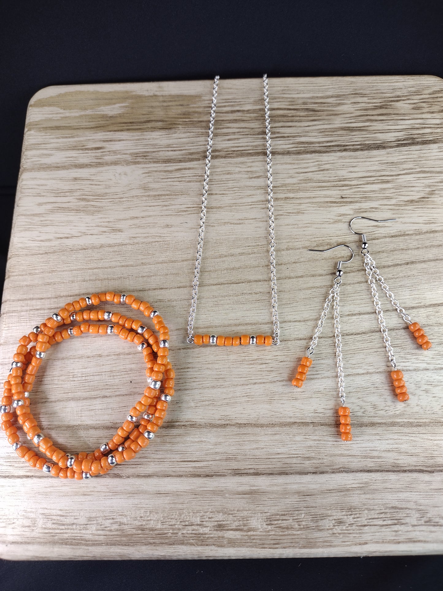 Orange Seed Bead Bracelet Pretty Pineapple Bead Pretty Pineapple Bead