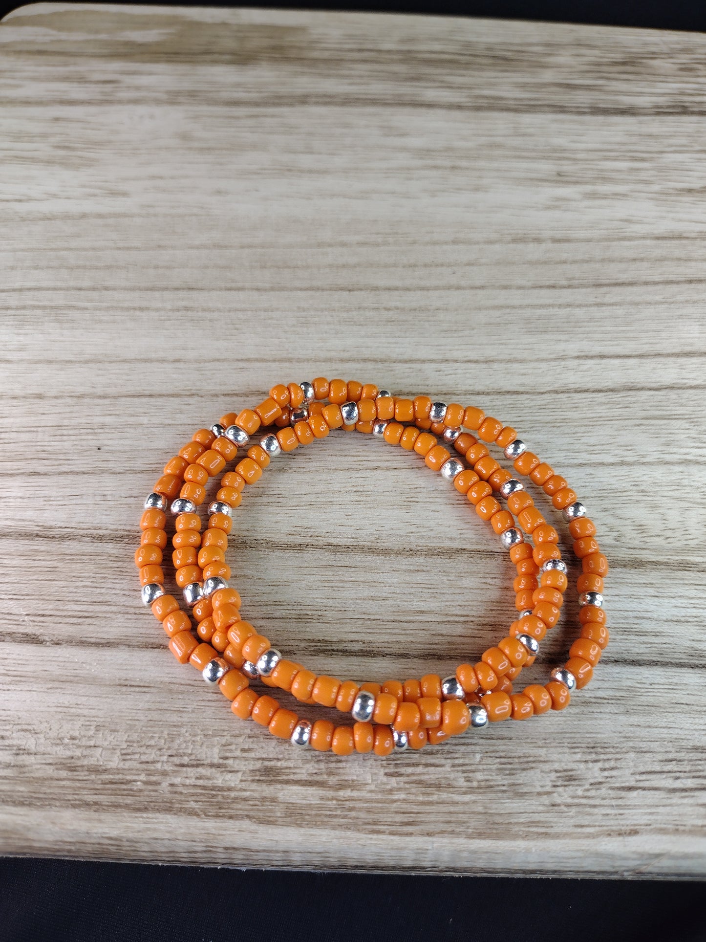 Orange Seed Bead Bracelet Pretty Pineapple Bead Pretty Pineapple Bead