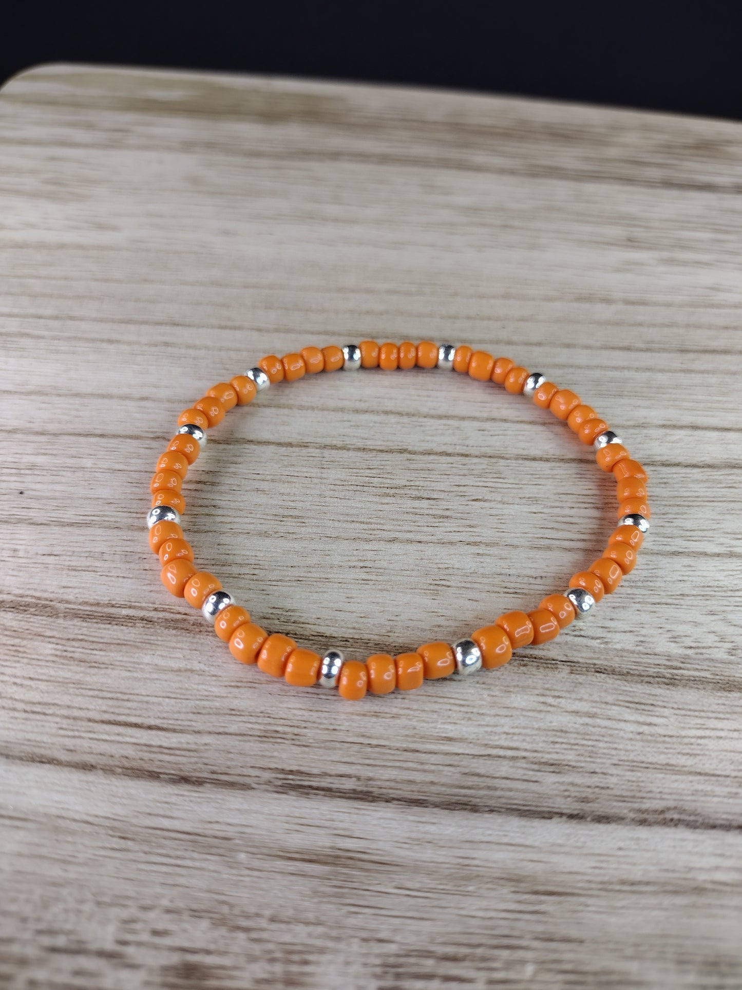 Orange Seed Bead Bracelet Pretty Pineapple Bead Pretty Pineapple Bead