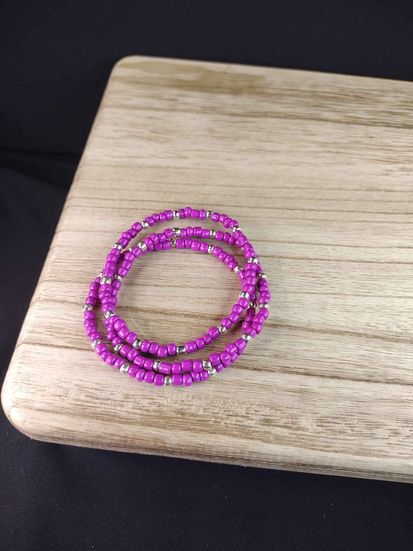Magenta Seed Bead Bracelet Pretty Pineapple Bead Pretty Pineapple Bead