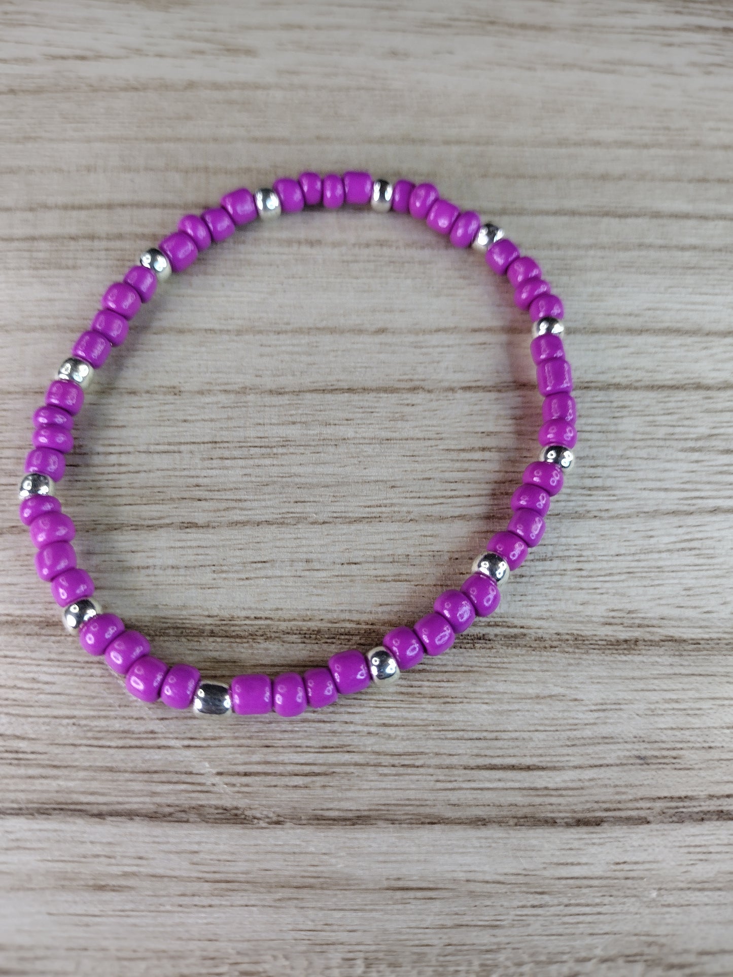 Magenta Seed Bead Bracelet Pretty Pineapple Bead Pretty Pineapple Bead