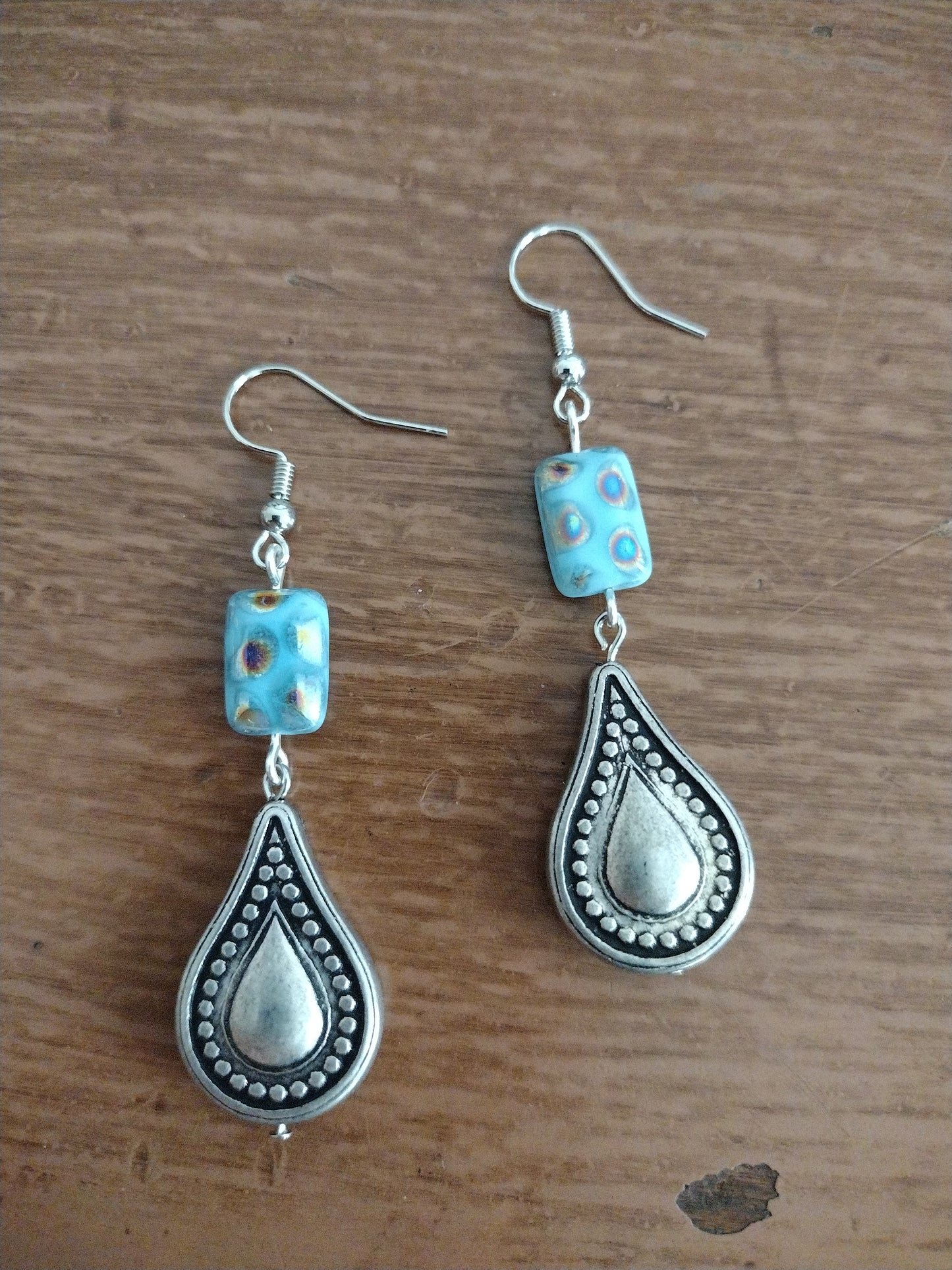 Frosted Teardrop Earrings β January Color of the Month Pretty Pineapple Bead Pretty Pineapple Bead
