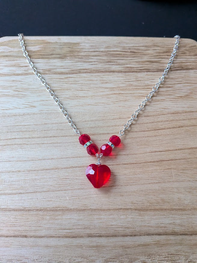 Red Crystal Heart Necklace