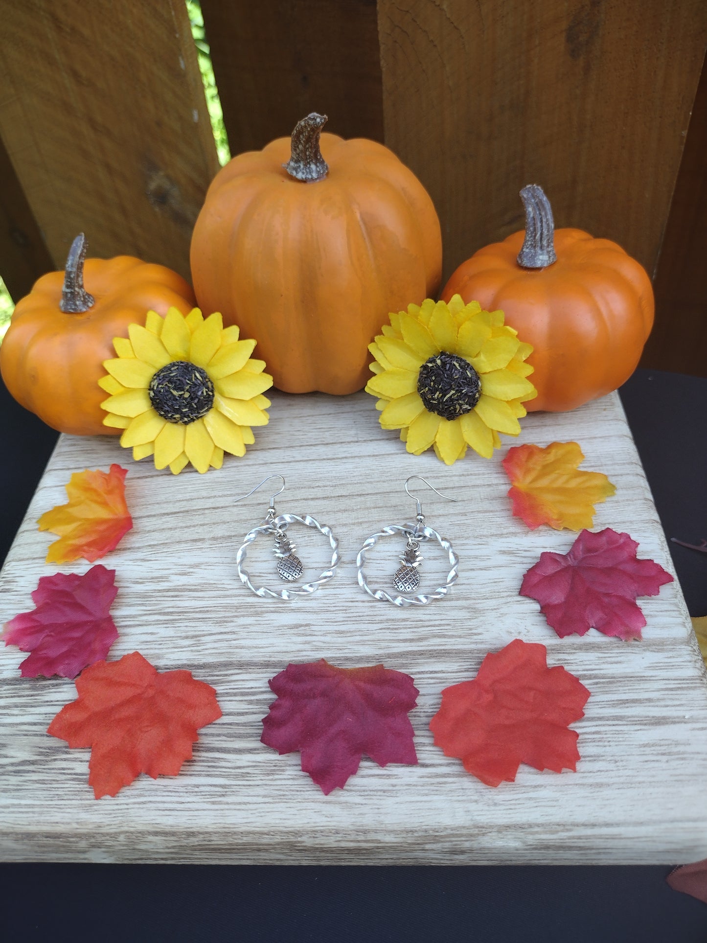 Pineapple Twisted Hoop Earrings