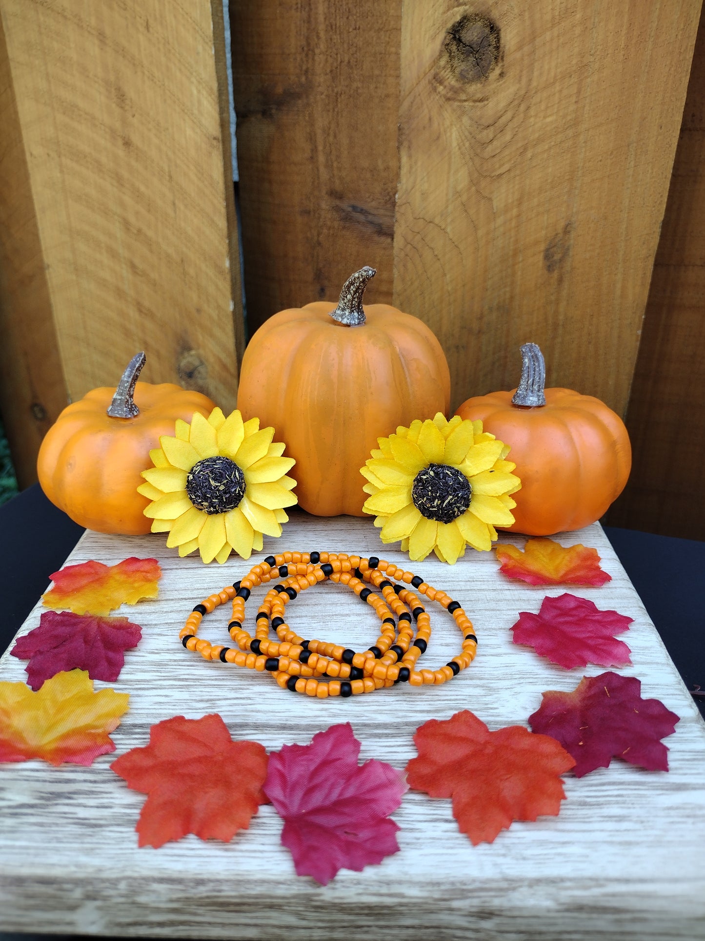 Halloween Orange Seed Bead Bracelet Pretty Pineapple Bead Pretty Pineapple Bead