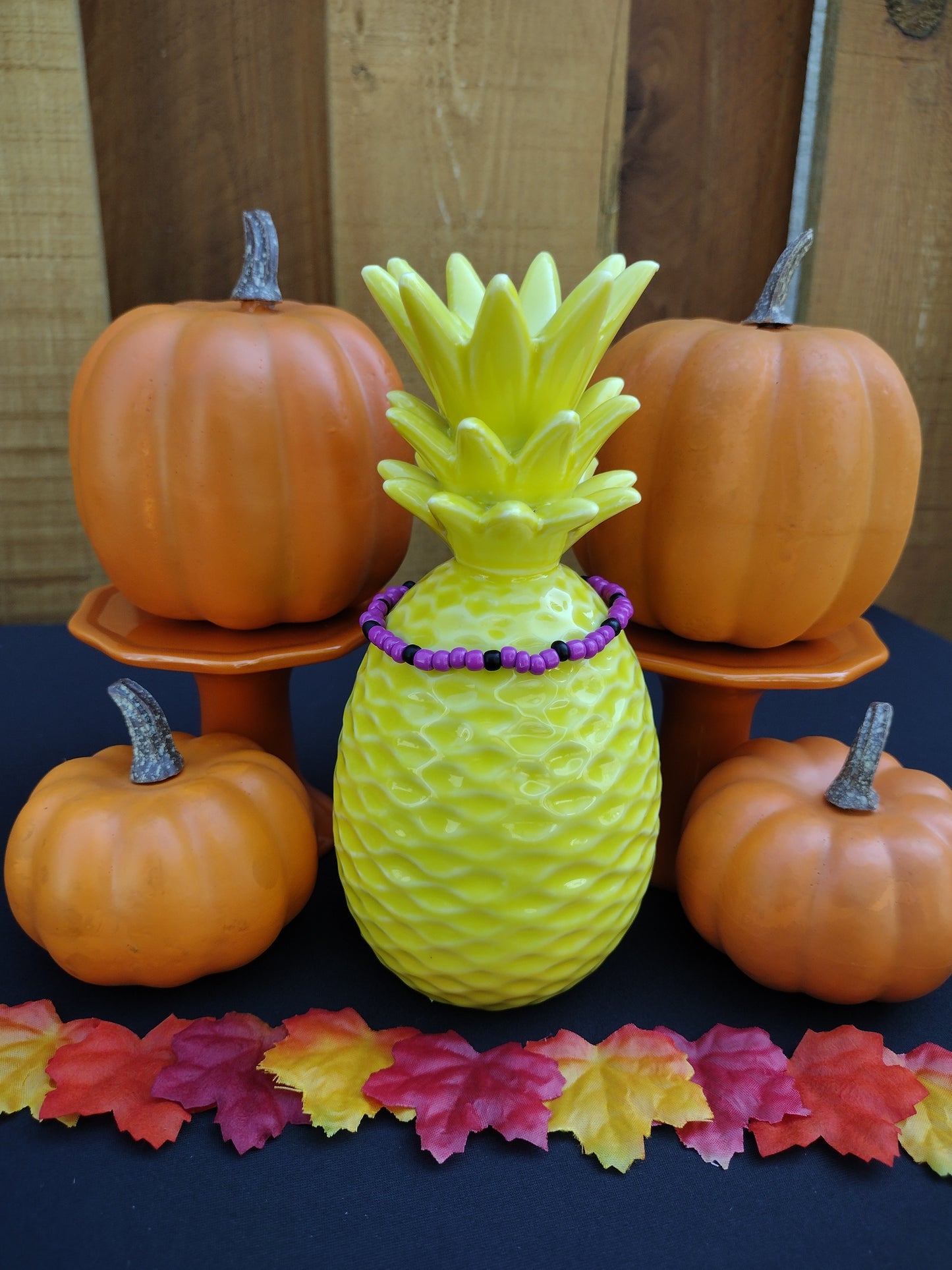 Halloween Purple Seed Bead Bracelet Pretty Pineapple Bead Pretty Pineapple Bead