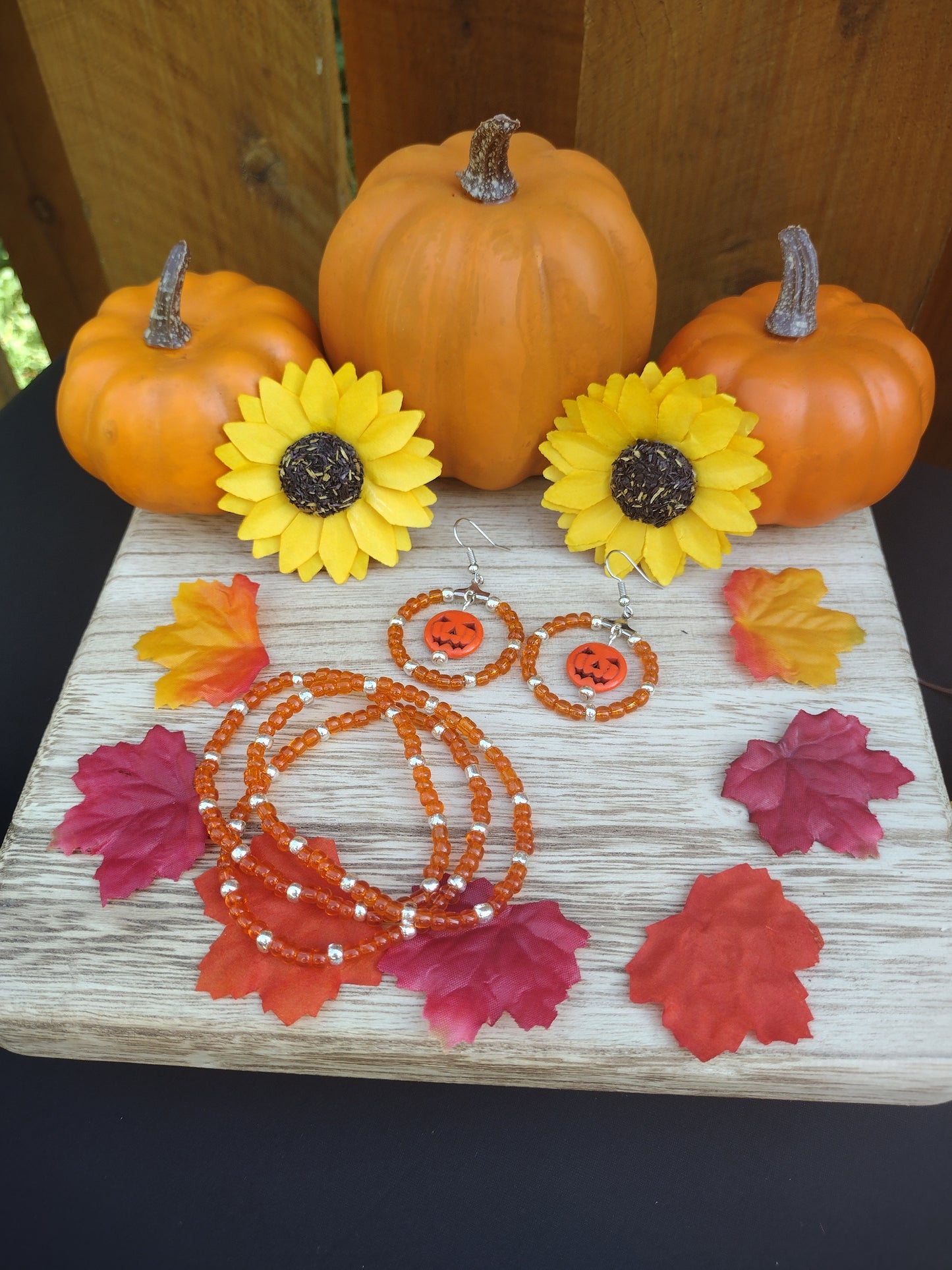 Orange Seed Bead Bracelet Pretty Pineapple Bead Pretty Pineapple Bead