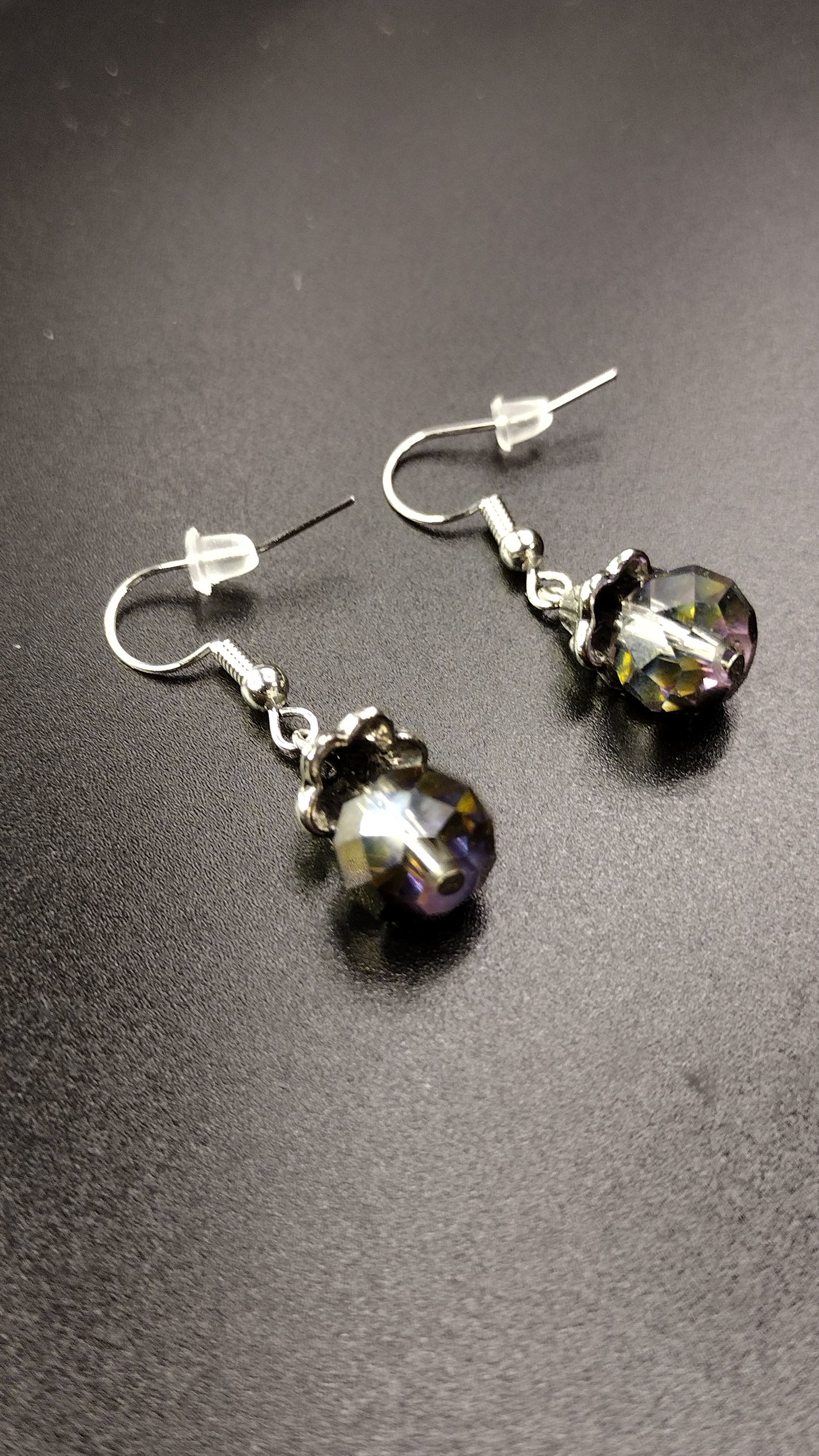 Smokey Purple Drop Earrings Pretty Pineapple Bead Pretty Pineapple Bead