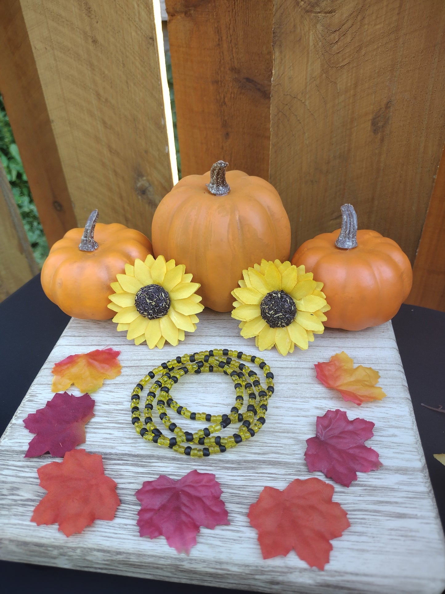 Yellow & Black Seed Bead Bracelet
