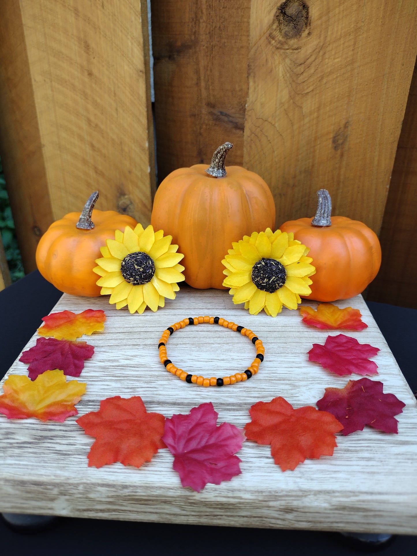 Halloween Orange Seed Bead Bracelet Pretty Pineapple Bead Pretty Pineapple Bead
