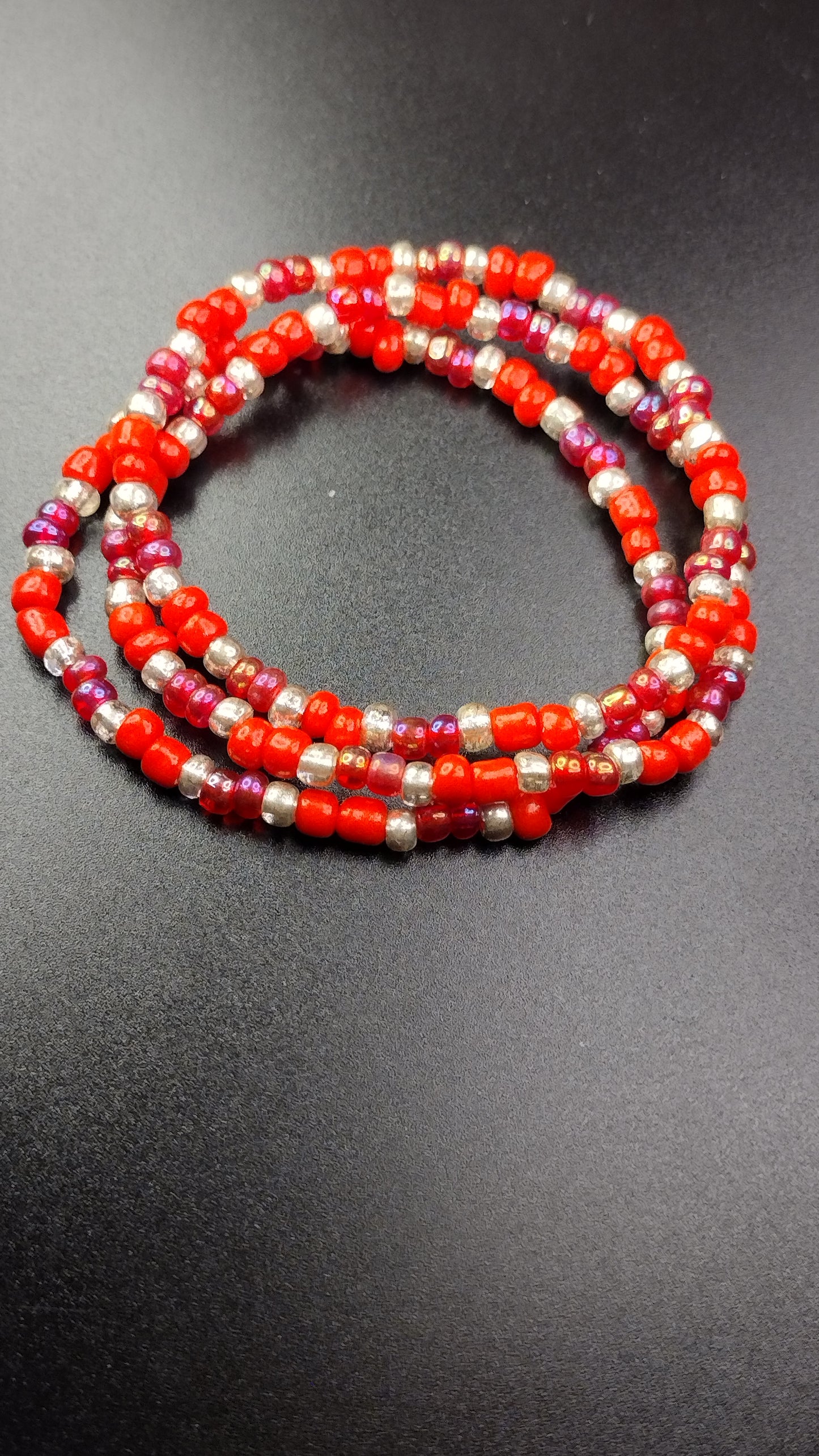 Watermelon Red Seed Bead Bracelet Pretty Pineapple Bead Pretty Pineapple Bead