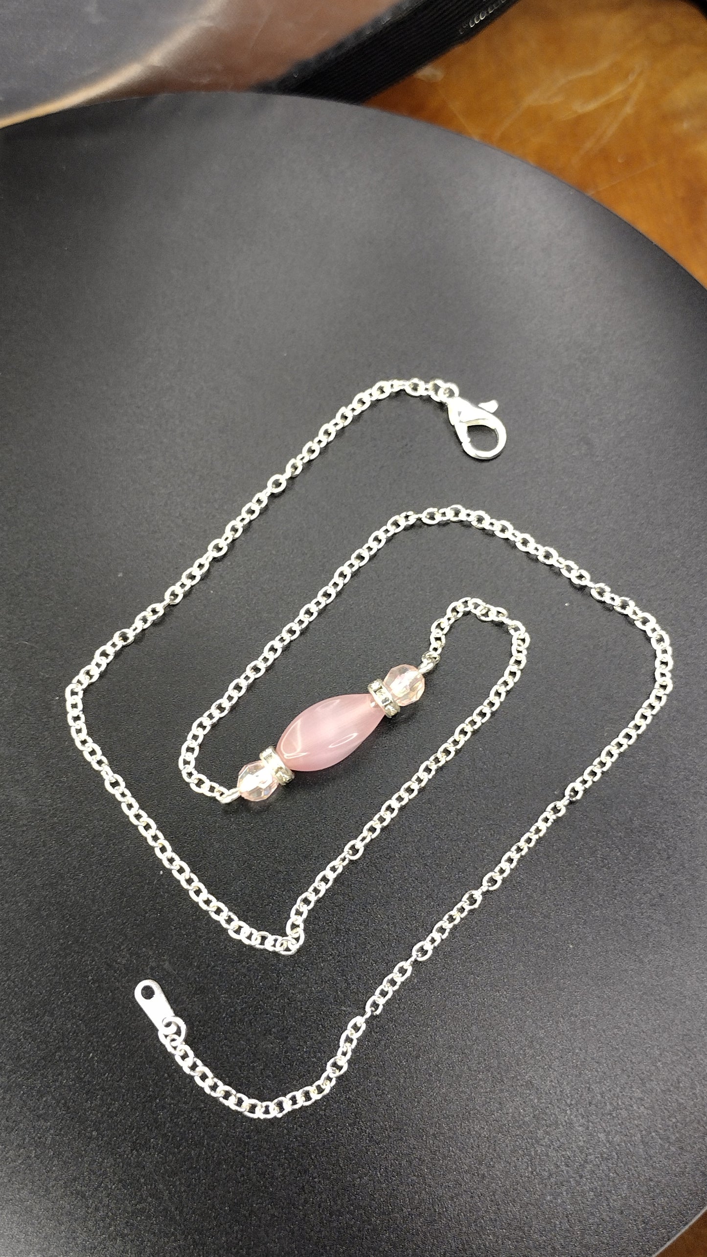 Pink Crystal Bar Necklace Pretty Pineapple Bead Pretty Pineapple Bead