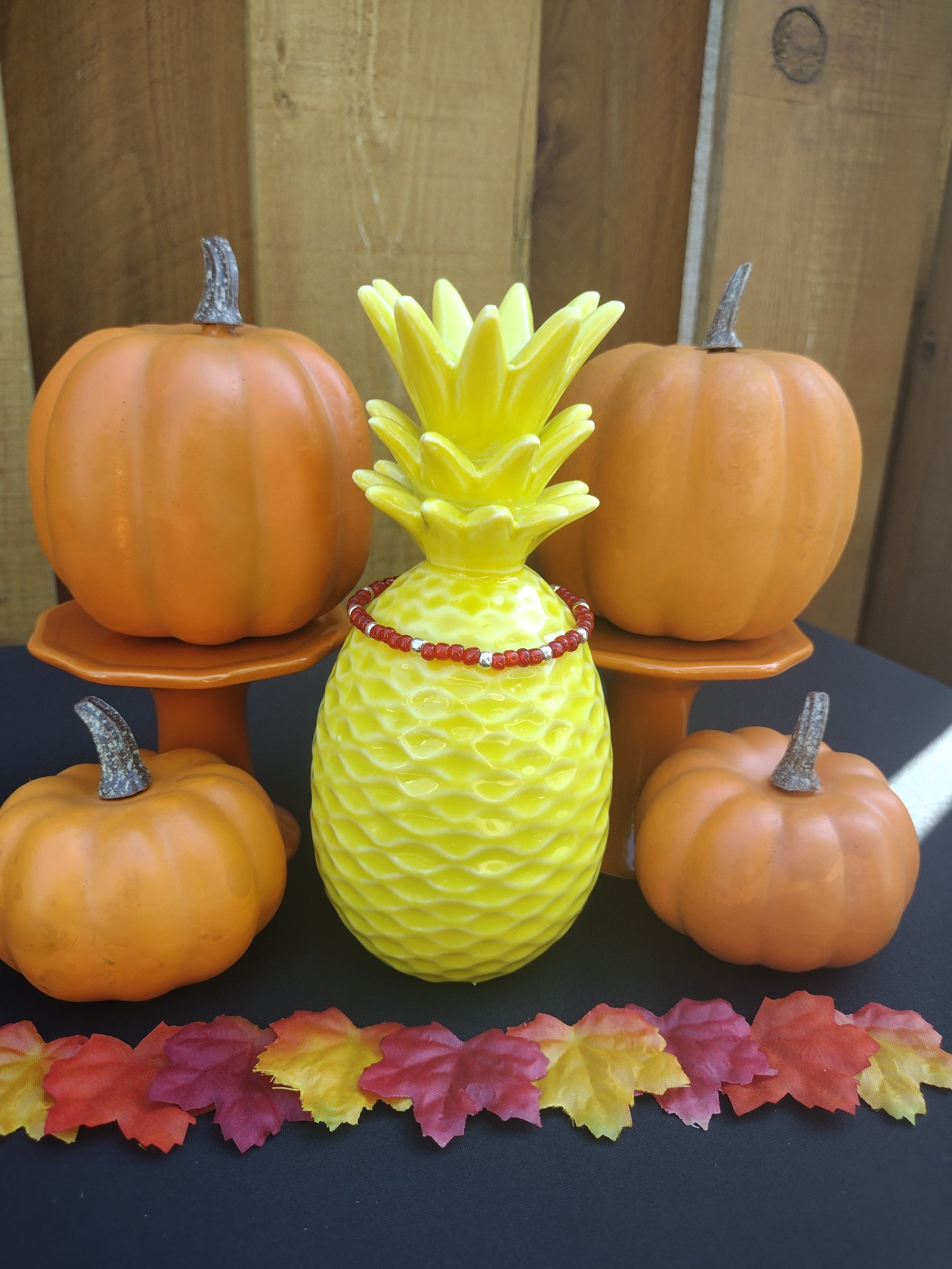 Red Seed Bead Bracelet Pretty Pineapple Bead Pretty Pineapple Bead