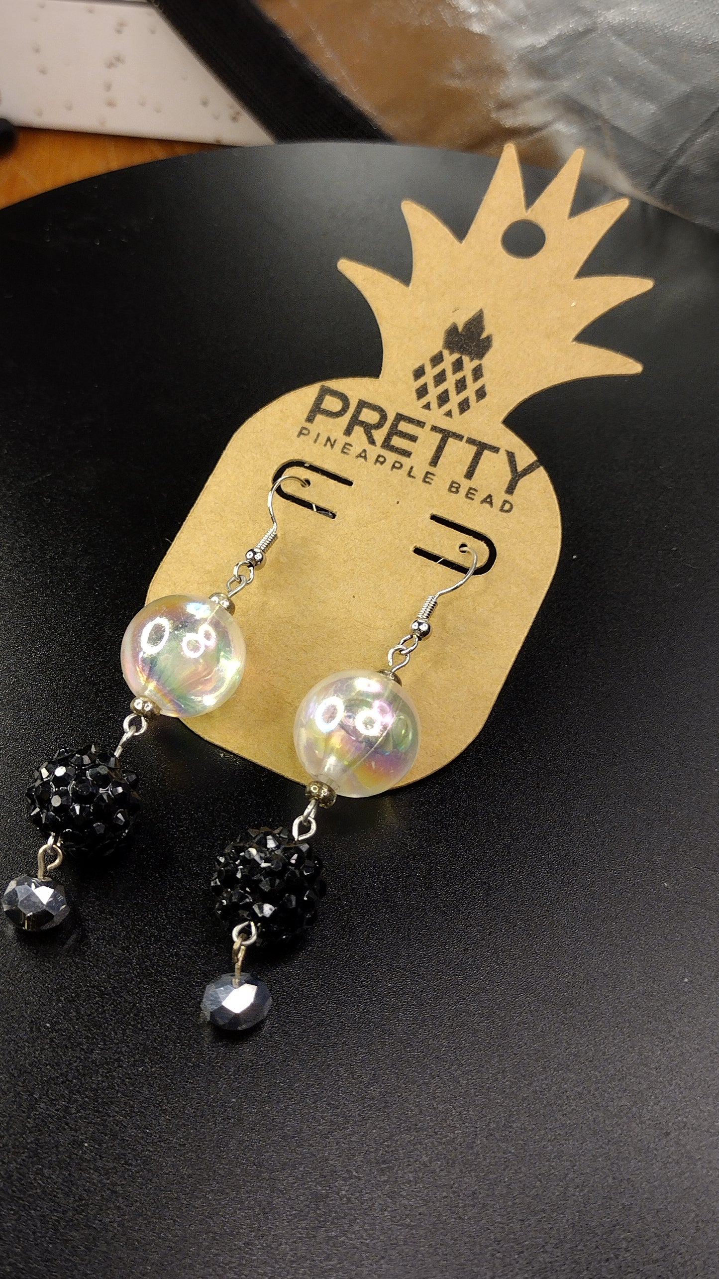 Iridescent Bauble Earrings Pretty Pineapple Bead Pretty Pineapple Bead
