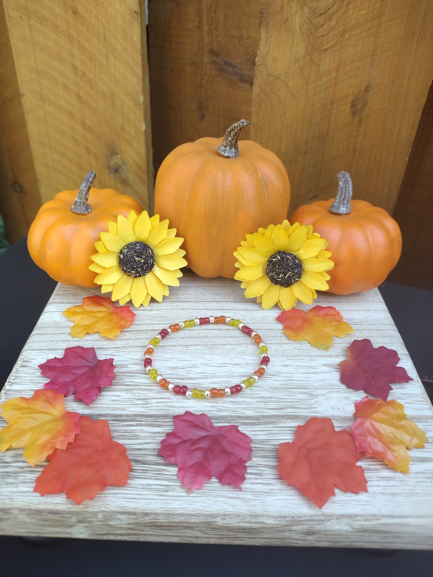 Fall Bright Colors Seed Bead Bracelet