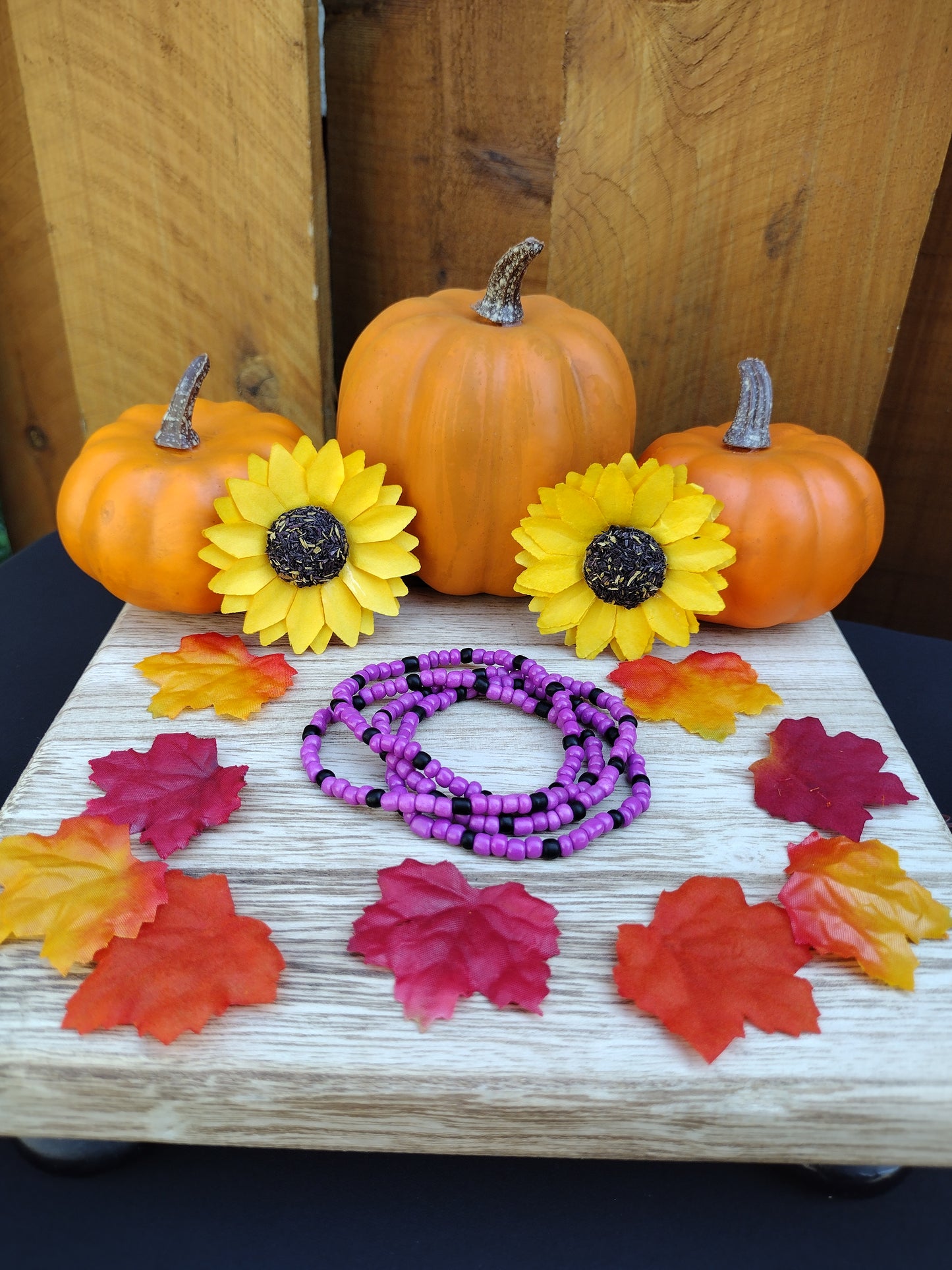 Halloween Purple Seed Bead Bracelet Pretty Pineapple Bead Pretty Pineapple Bead