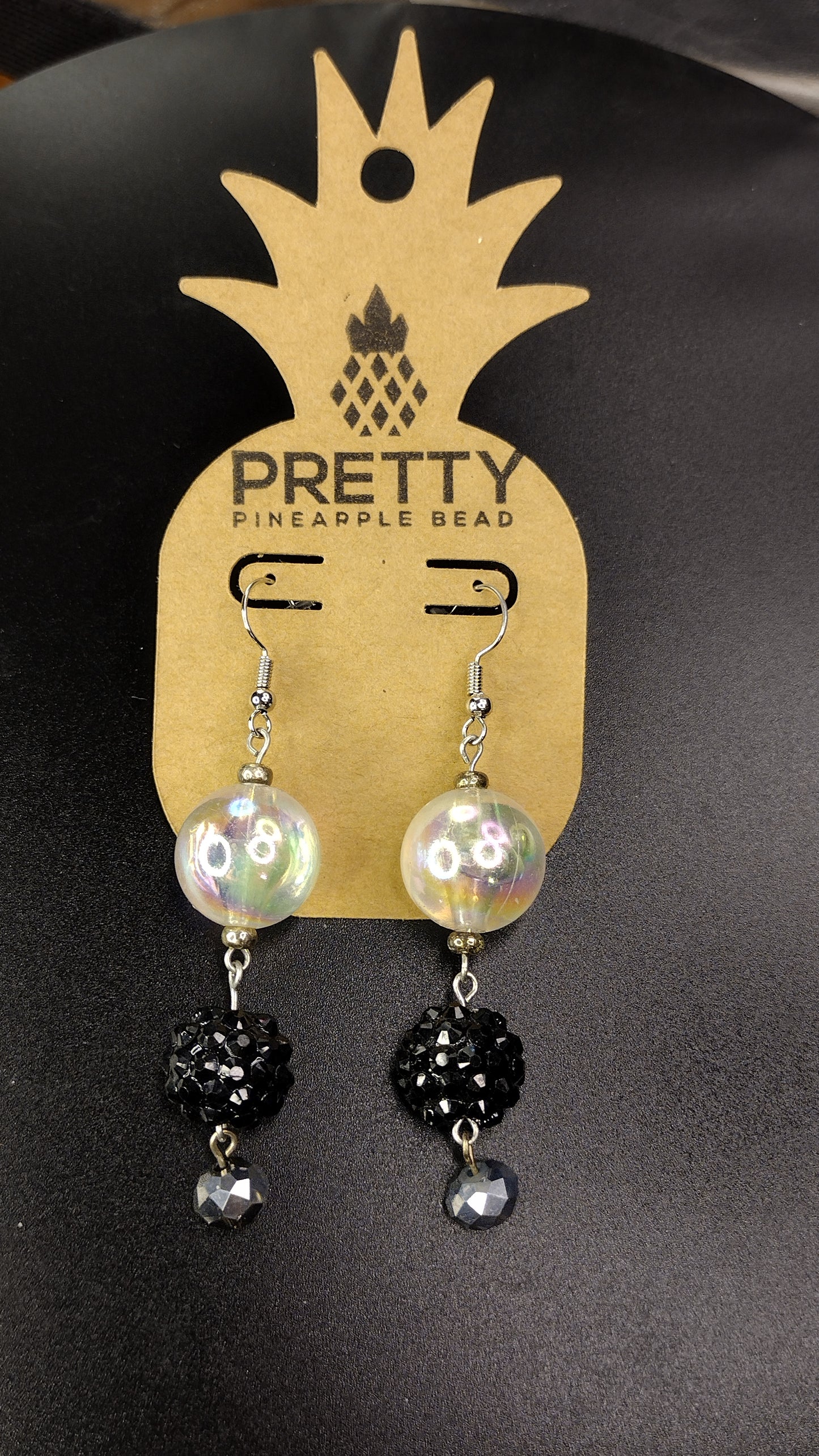 Iridescent Bauble Earrings Pretty Pineapple Bead Pretty Pineapple Bead