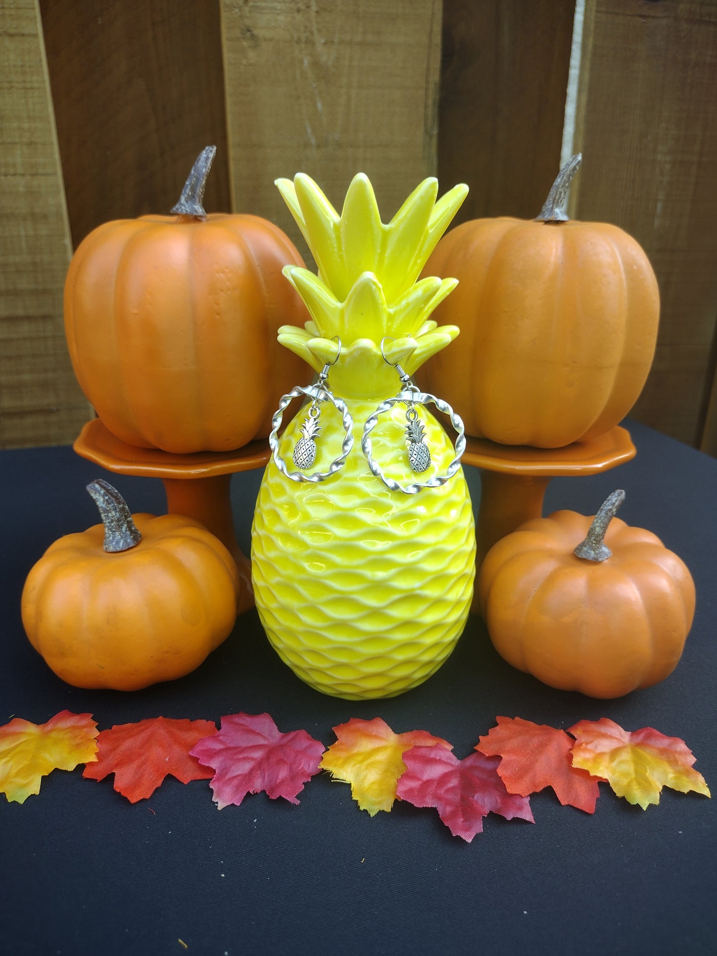 Pineapple Twisted Hoop Earrings