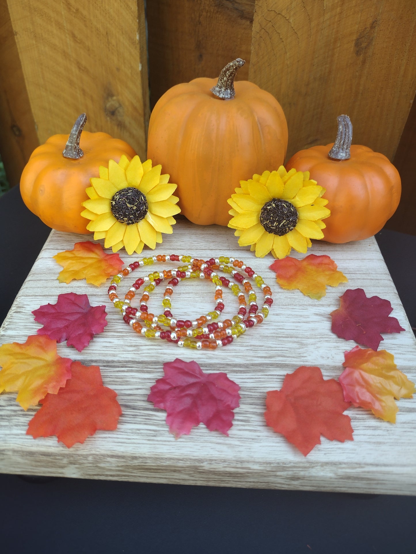 Fall Bright Colors Seed Bead Bracelet