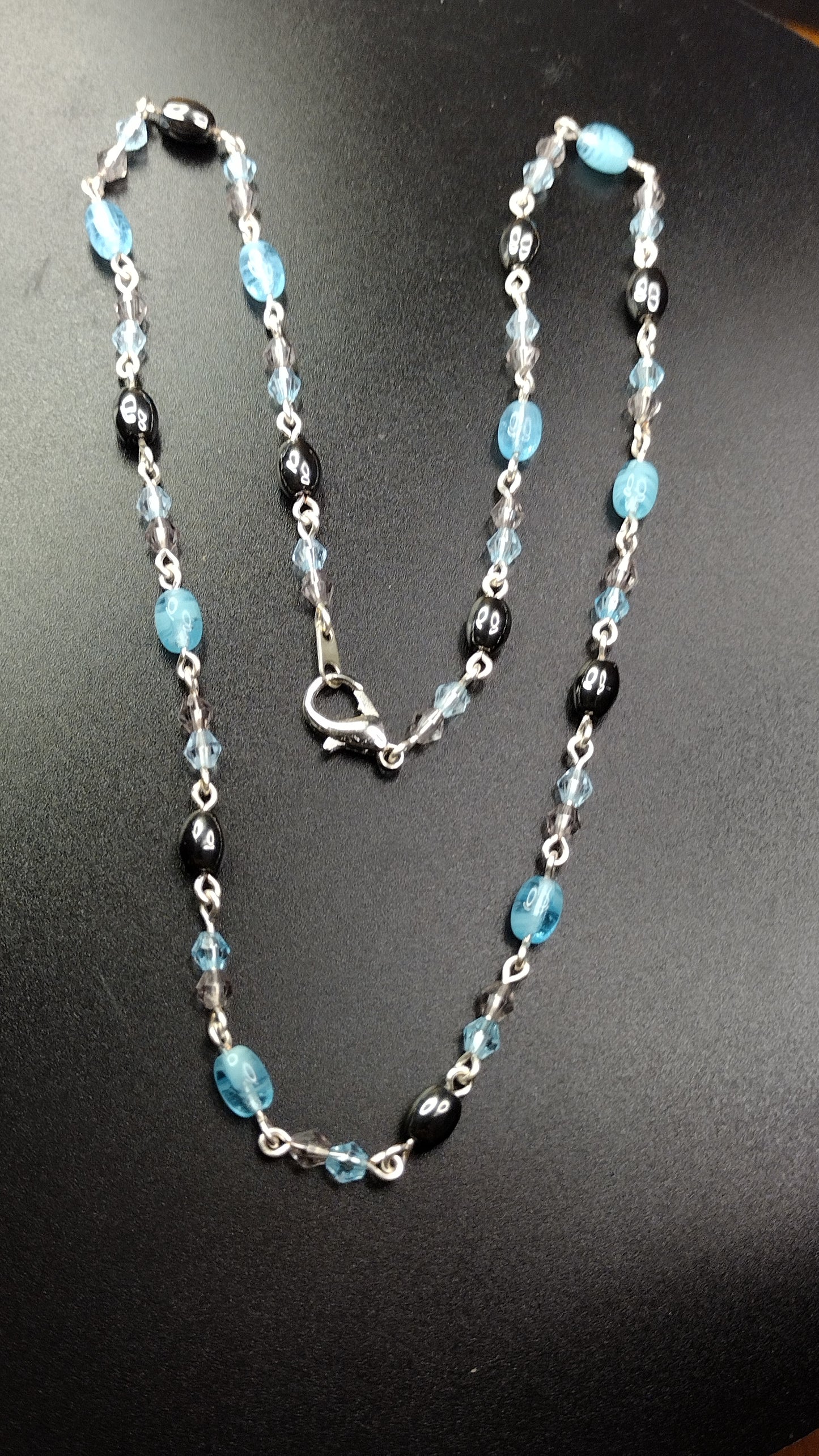 Hematite Blues Beaded Necklace Pretty Pineapple Bead Pretty Pineapple Bead