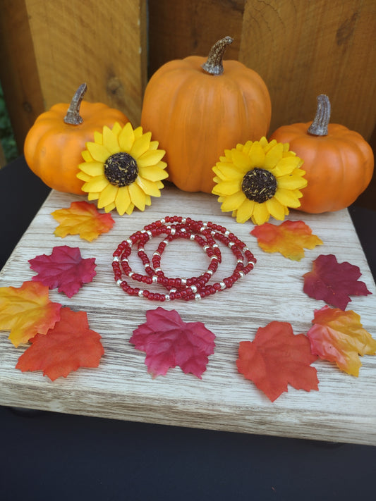 Red Seed Bead Bracelet Pretty Pineapple Bead Pretty Pineapple Bead