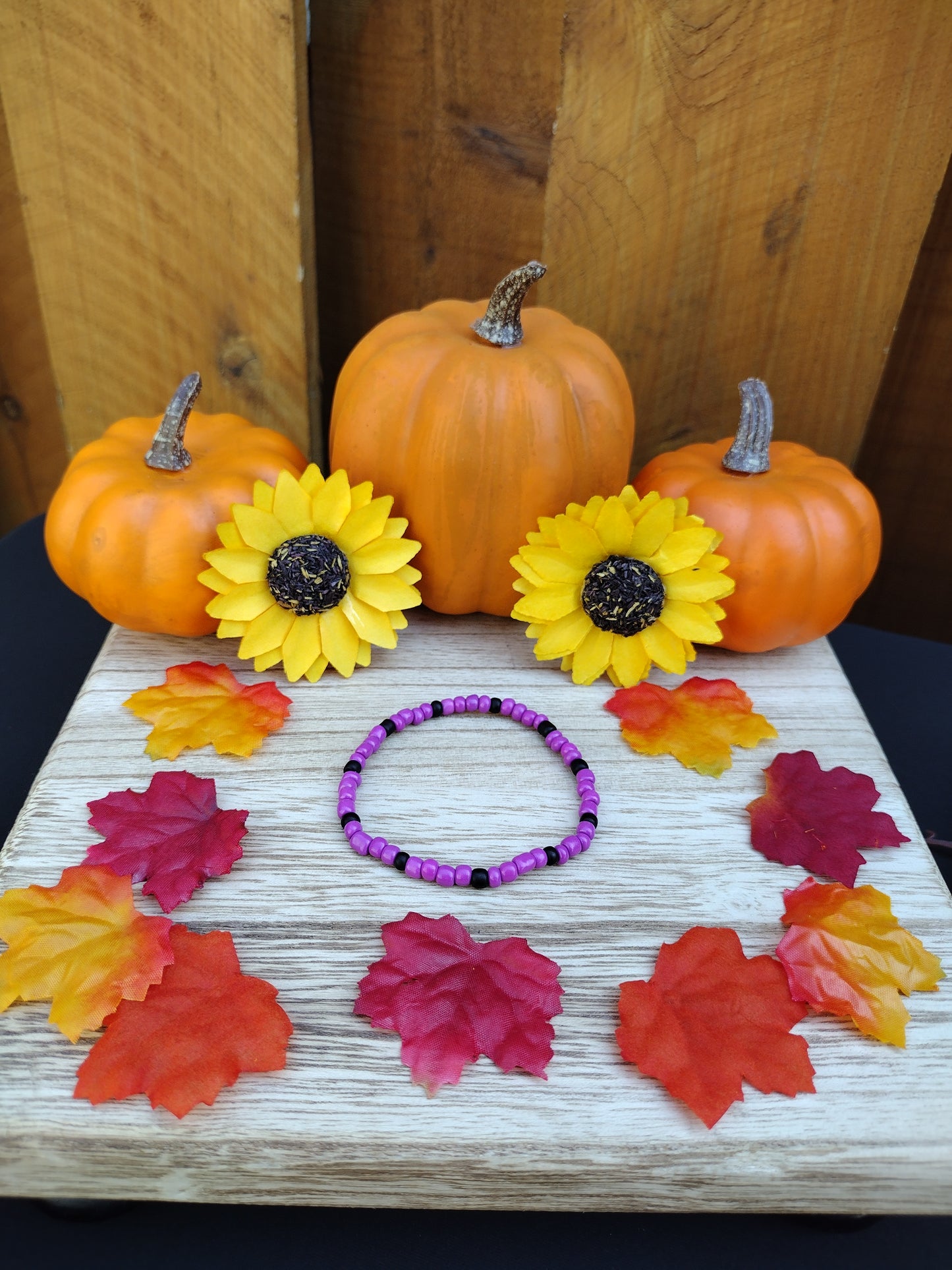 Halloween Purple Seed Bead Bracelet Pretty Pineapple Bead Pretty Pineapple Bead