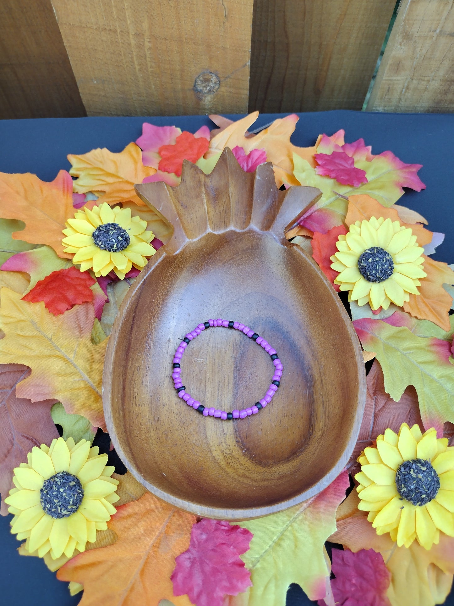 Halloween Purple Seed Bead Bracelet Pretty Pineapple Bead Pretty Pineapple Bead