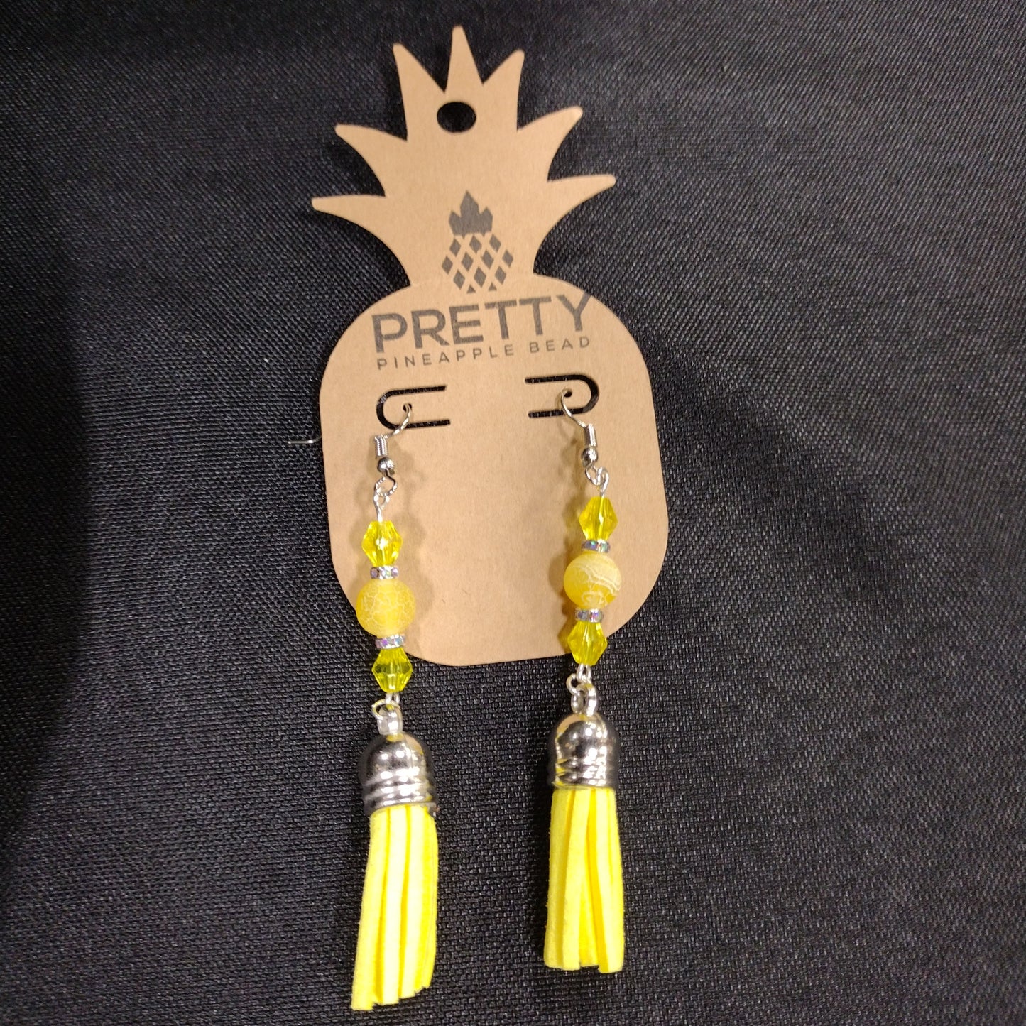 Yellow Tassel Earrings Prettypineapplebead Prettypineapplebead