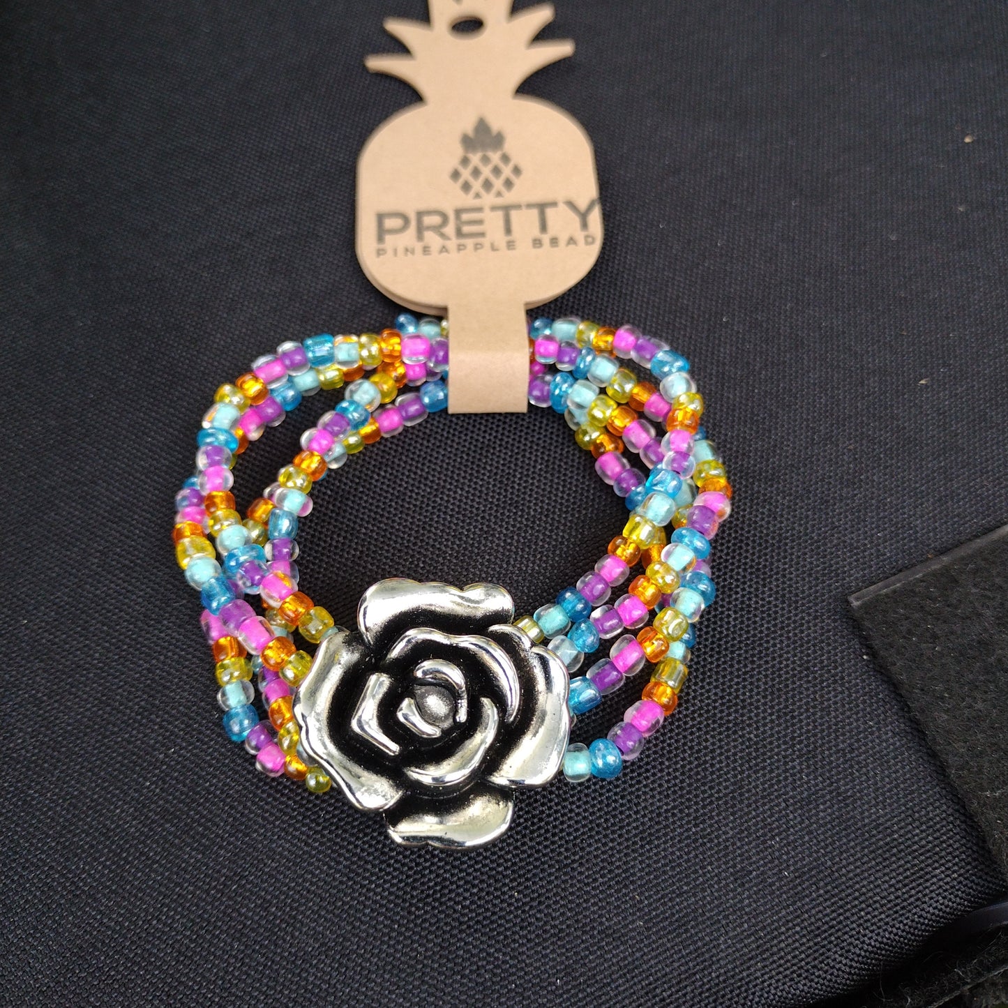 Silver Flower Bracelet Prettypineapplebead Prettypineapplebead
