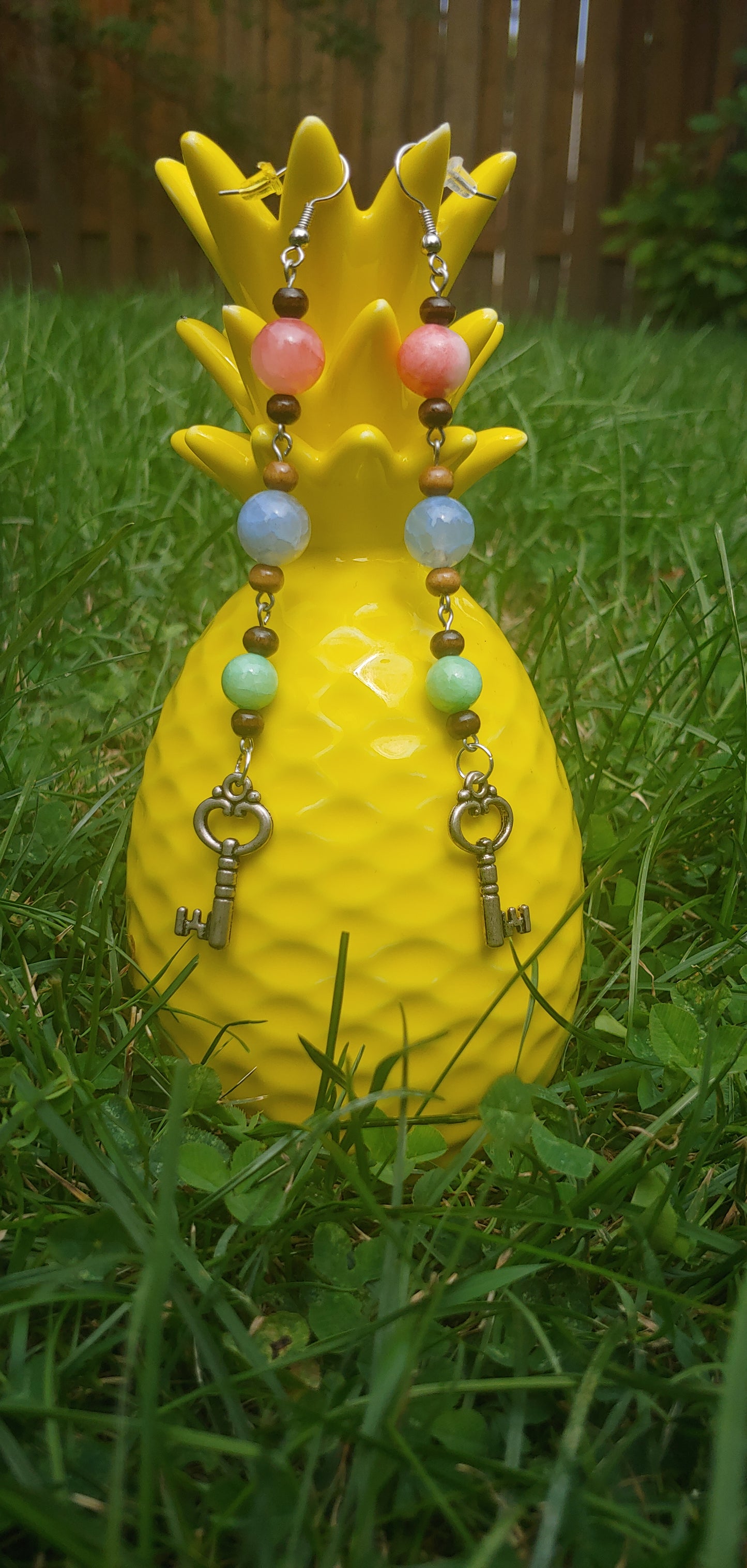 Colorful Key Earrings Prettypineapplebead Prettypineapplebead