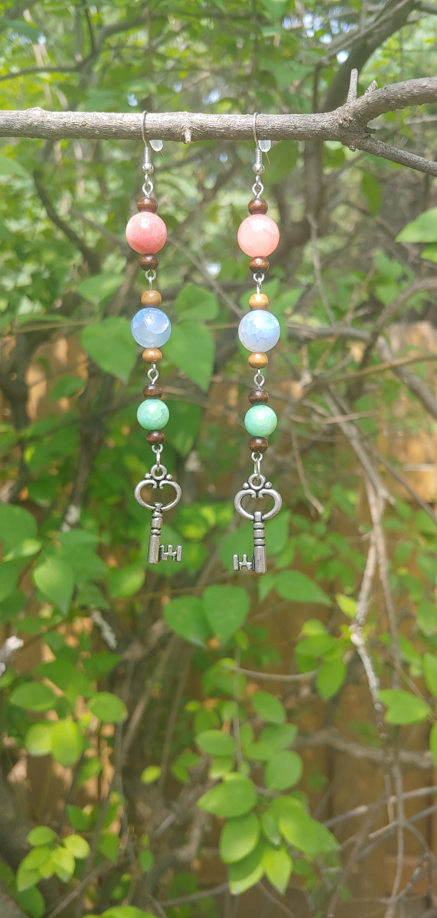 Colorful Key Earrings Prettypineapplebead Prettypineapplebead