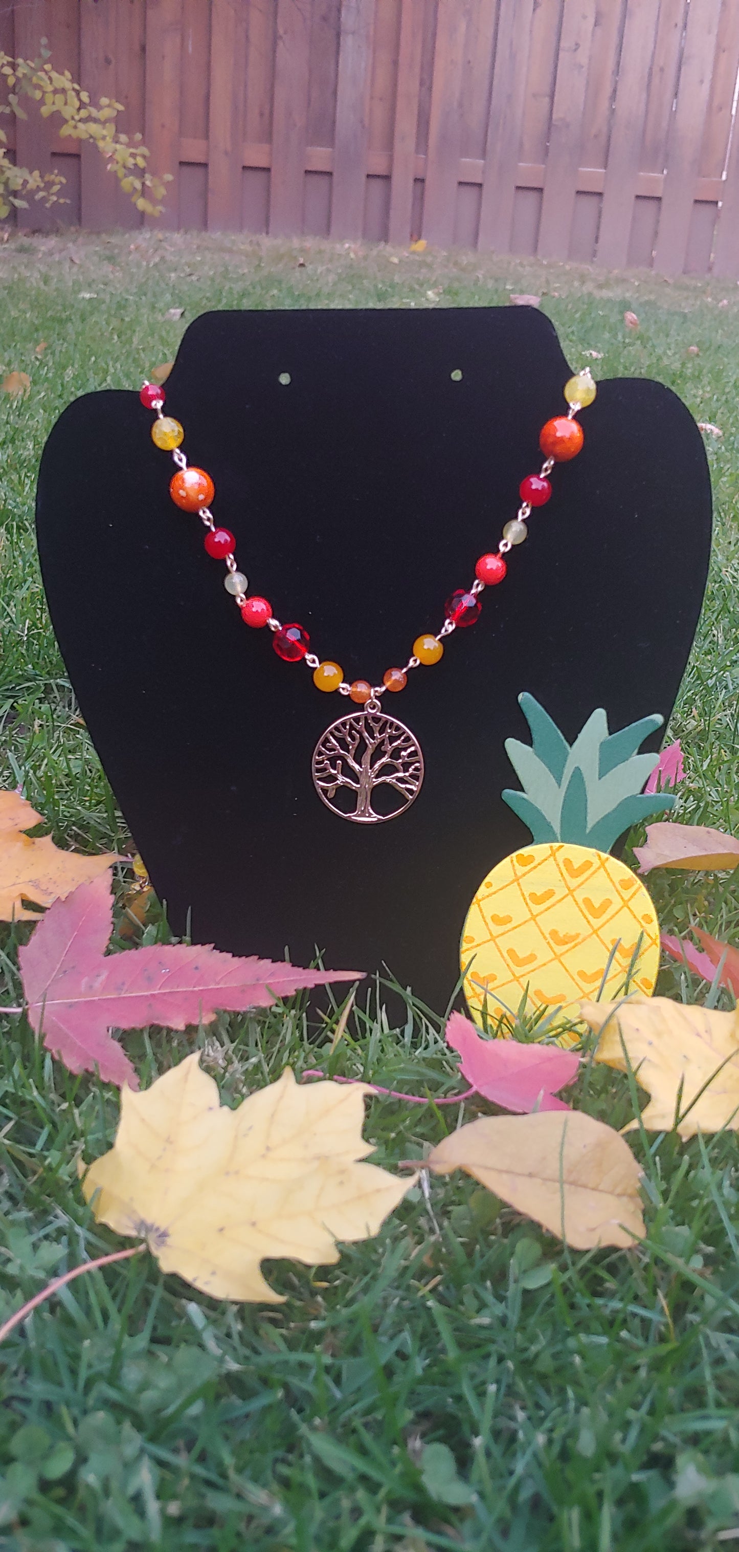Autumn Tree Necklace Prettypineapplebead Prettypineapplebead