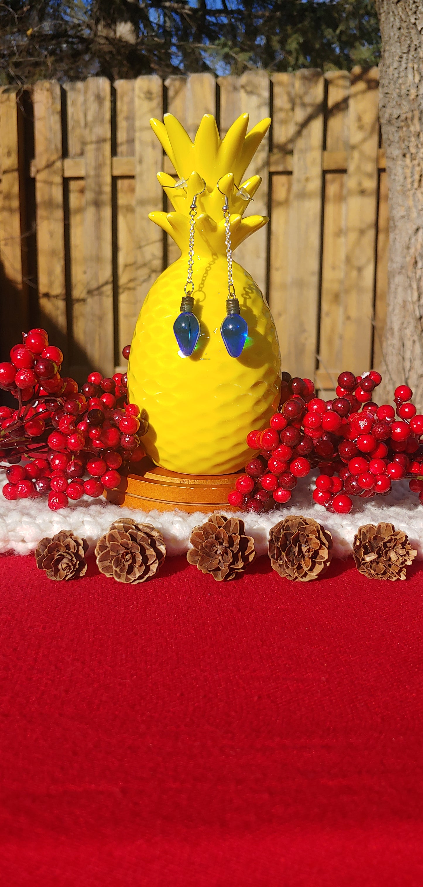 Blue Christmas Bulb Earrings Prettypineapplebead Prettypineapplebead