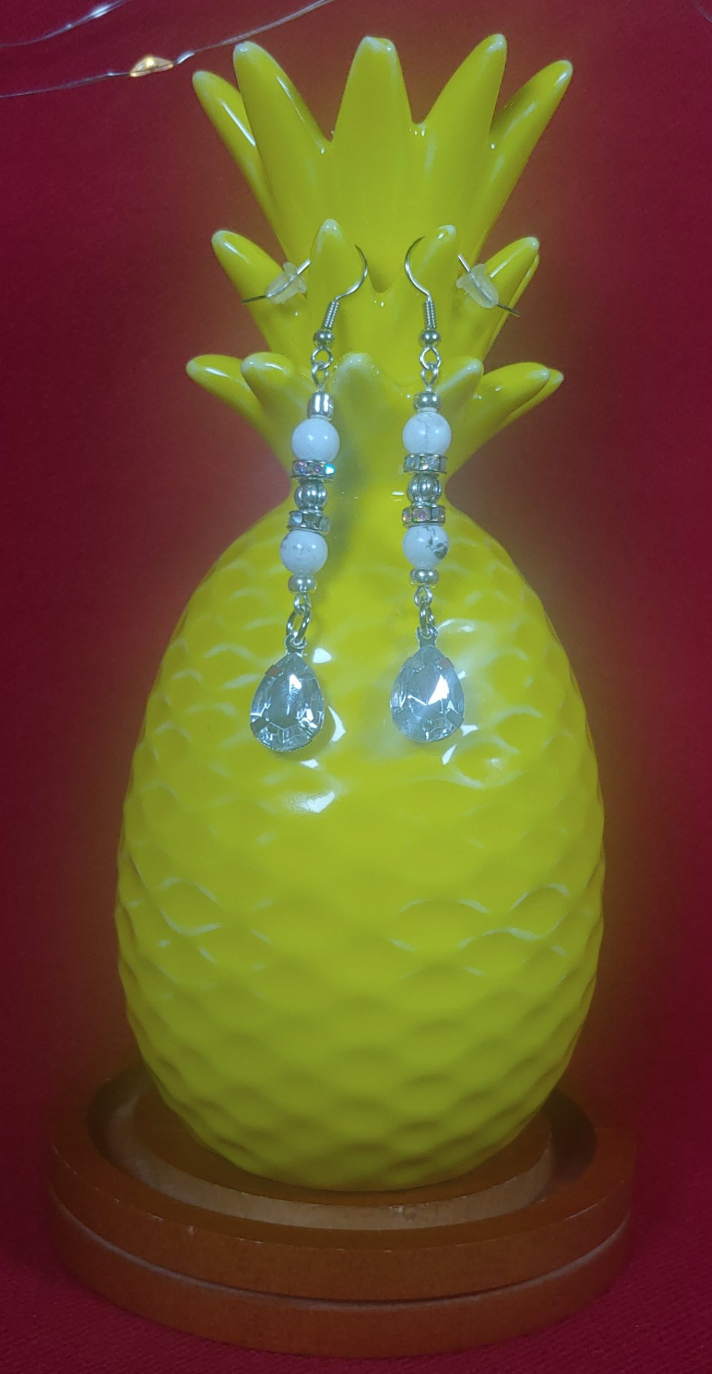 Howlite Sparkly Drop Earrings