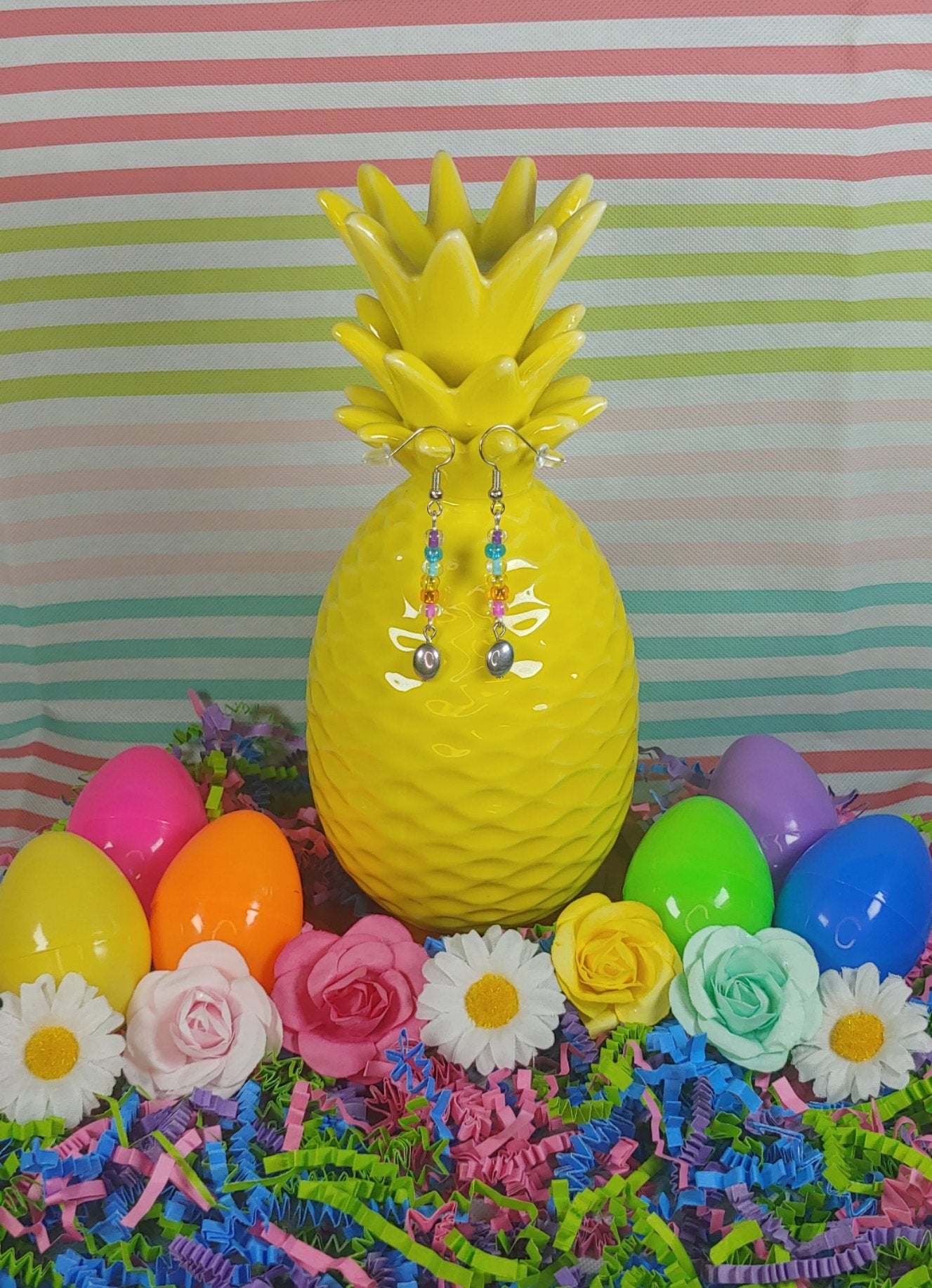 Rainbow Easter Egg Earrings freeshipping - Prettypineapplebead