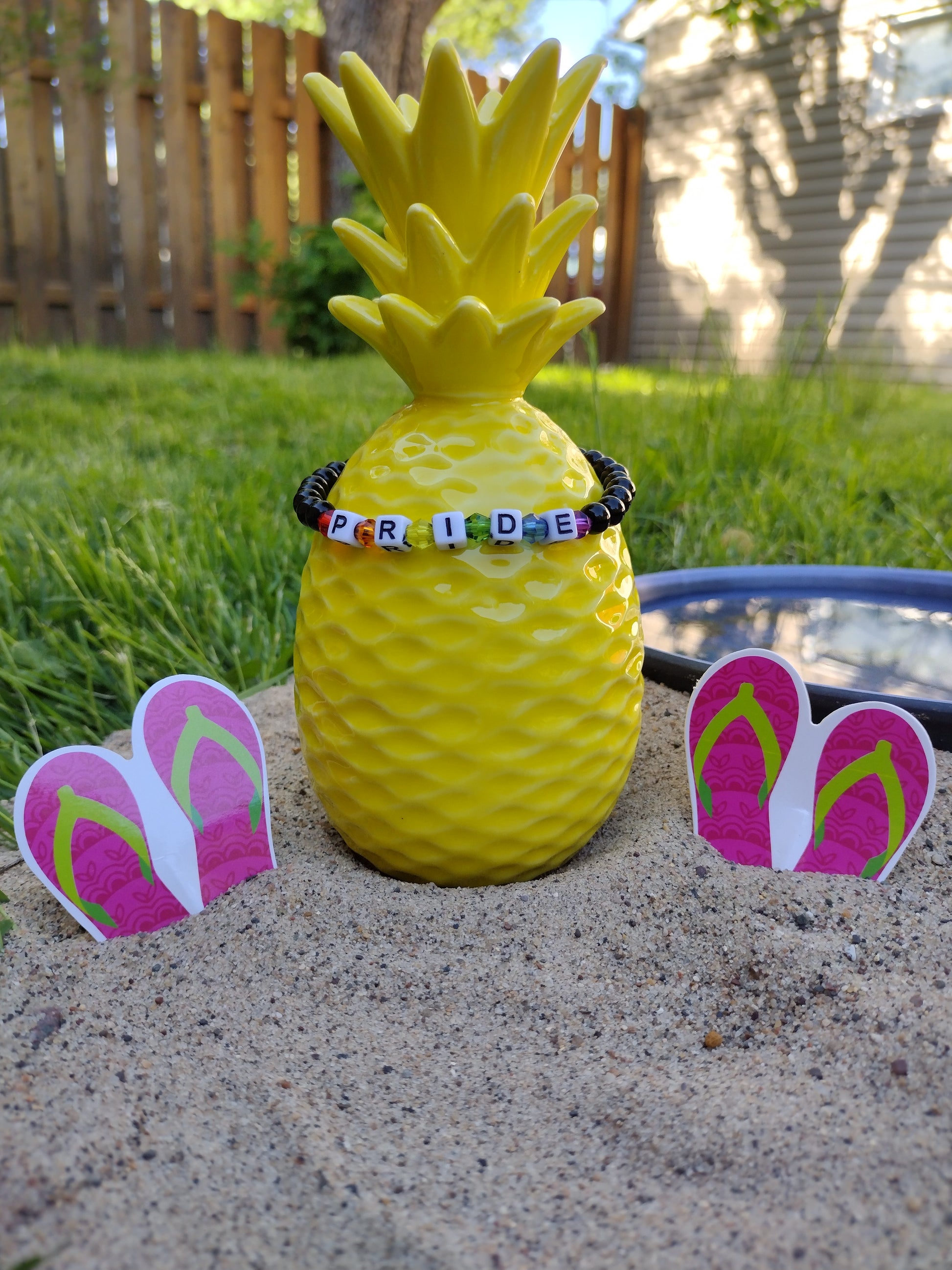 Large Rainbow Pride Bracelet Pretty Pineapple Bead Pretty Pineapple Bead