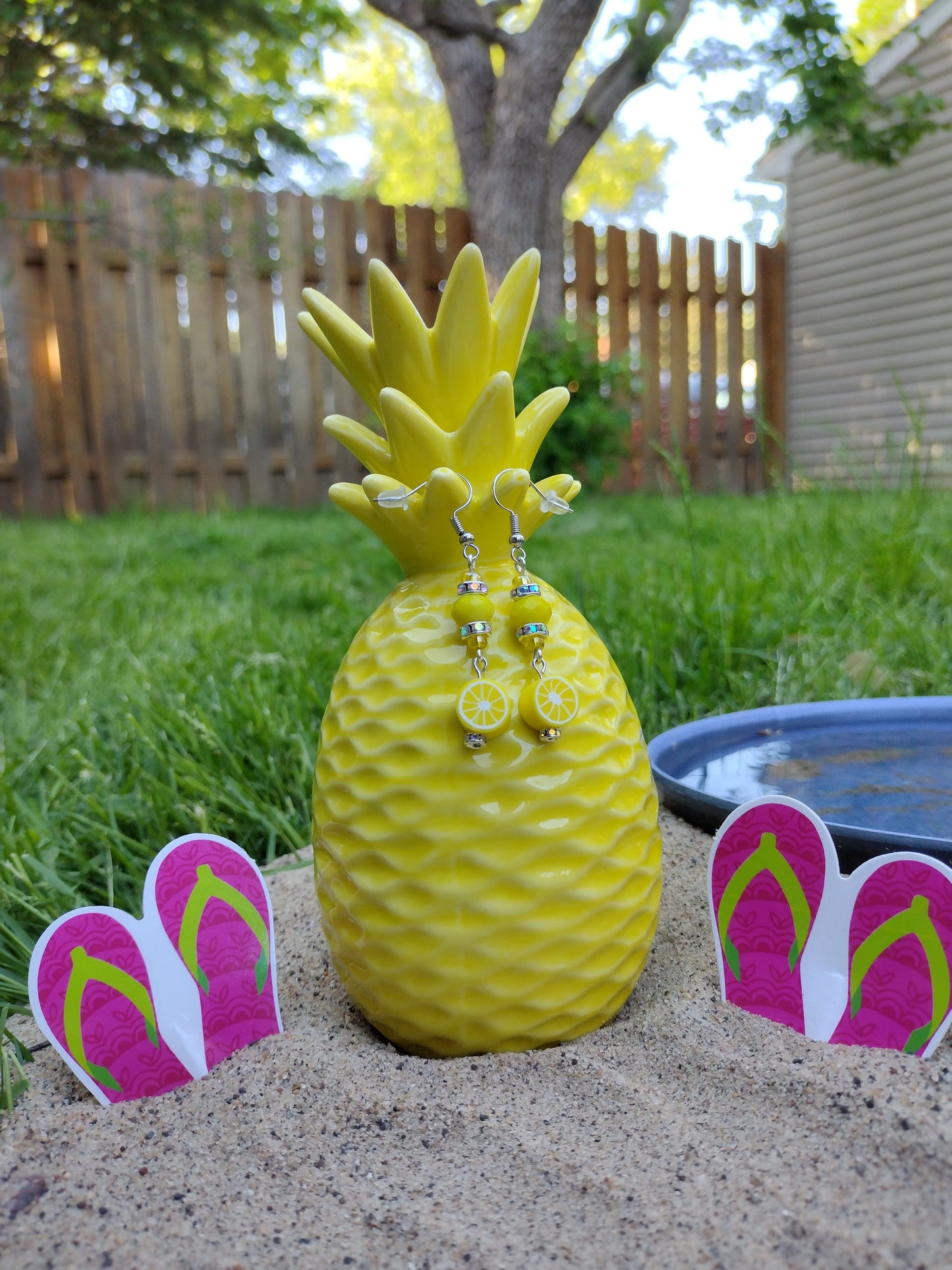 Lemon Earrings Pretty Pineapple Bead Pretty Pineapple Bead
