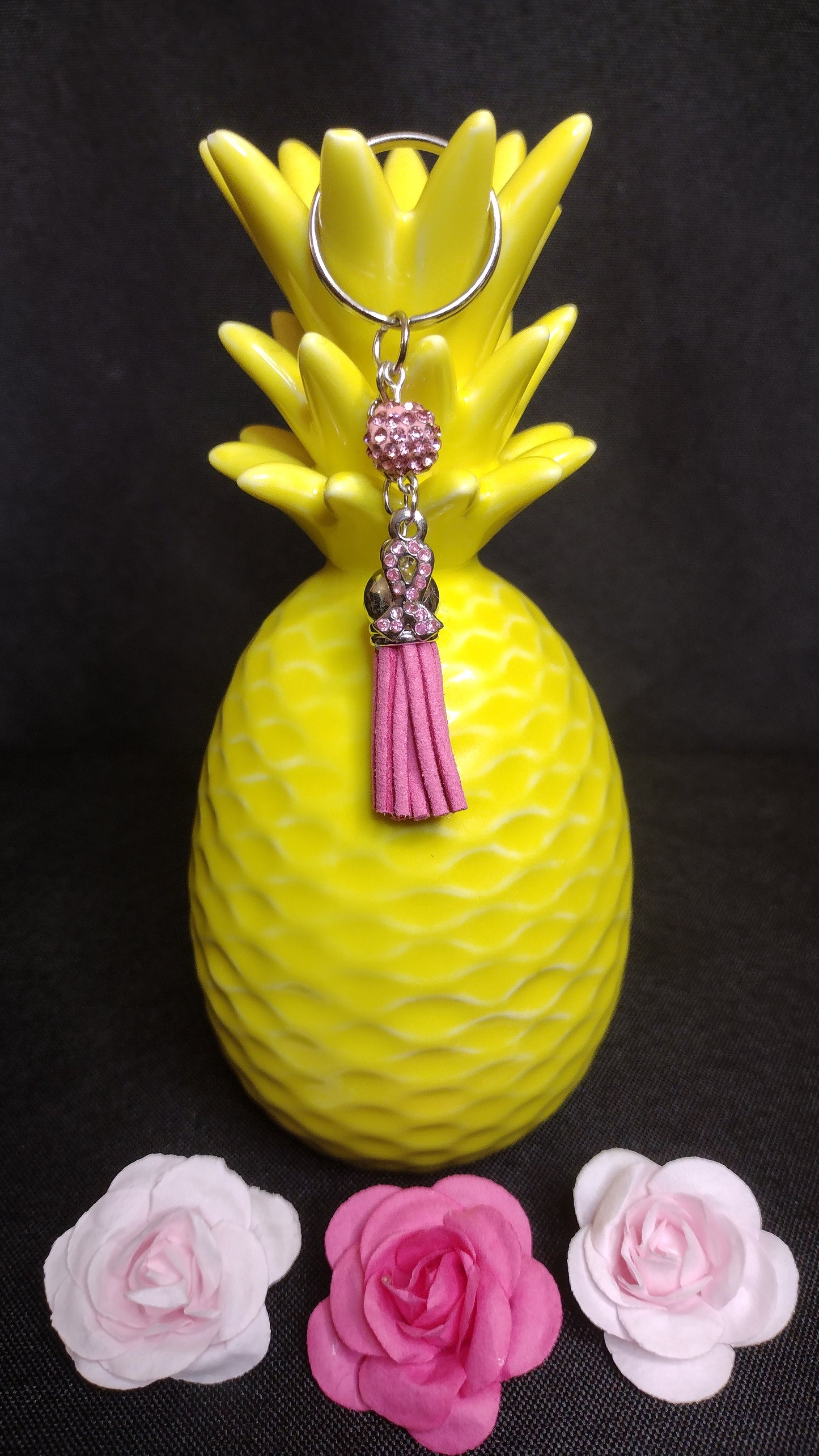 Rhinestone Ribbon & Tassel Keychain Pretty Pineapple Bead Pretty Pineapple Bead