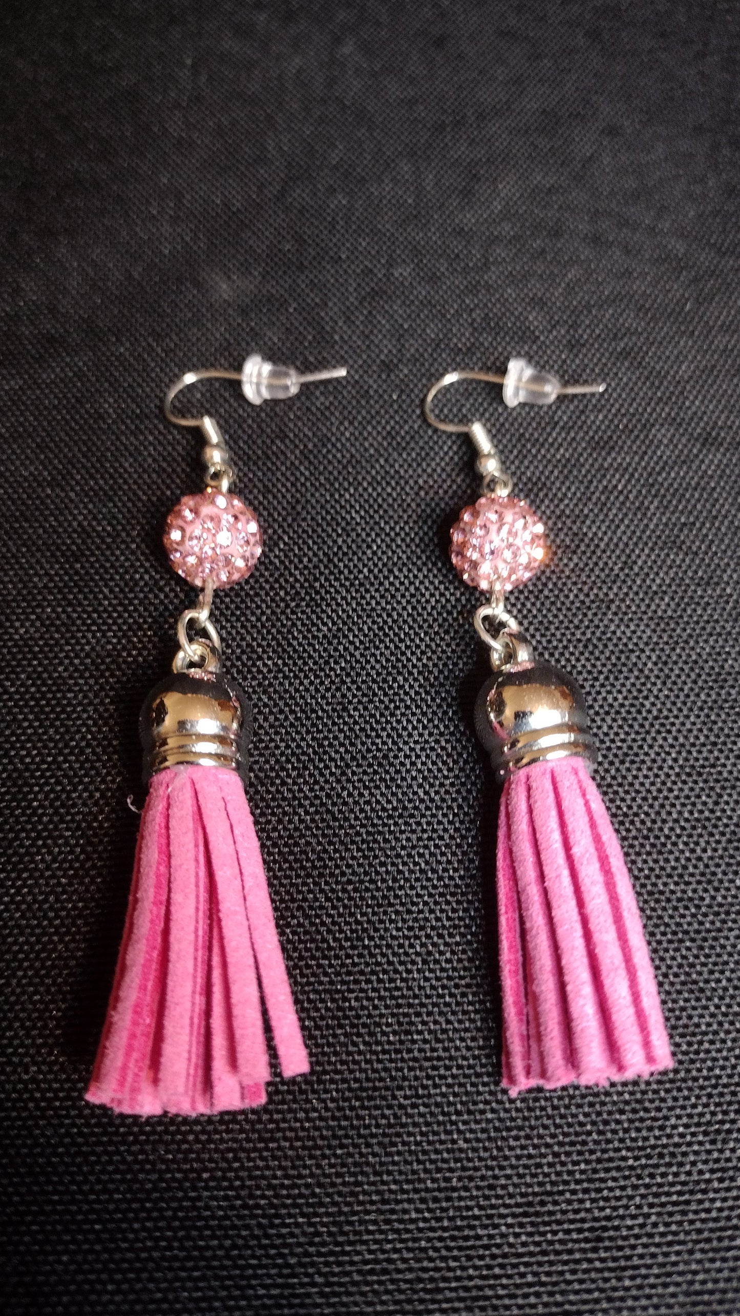 Pink Rhinestone & Tassel Earrings Pretty Pineapple Bead Pretty Pineapple Bead