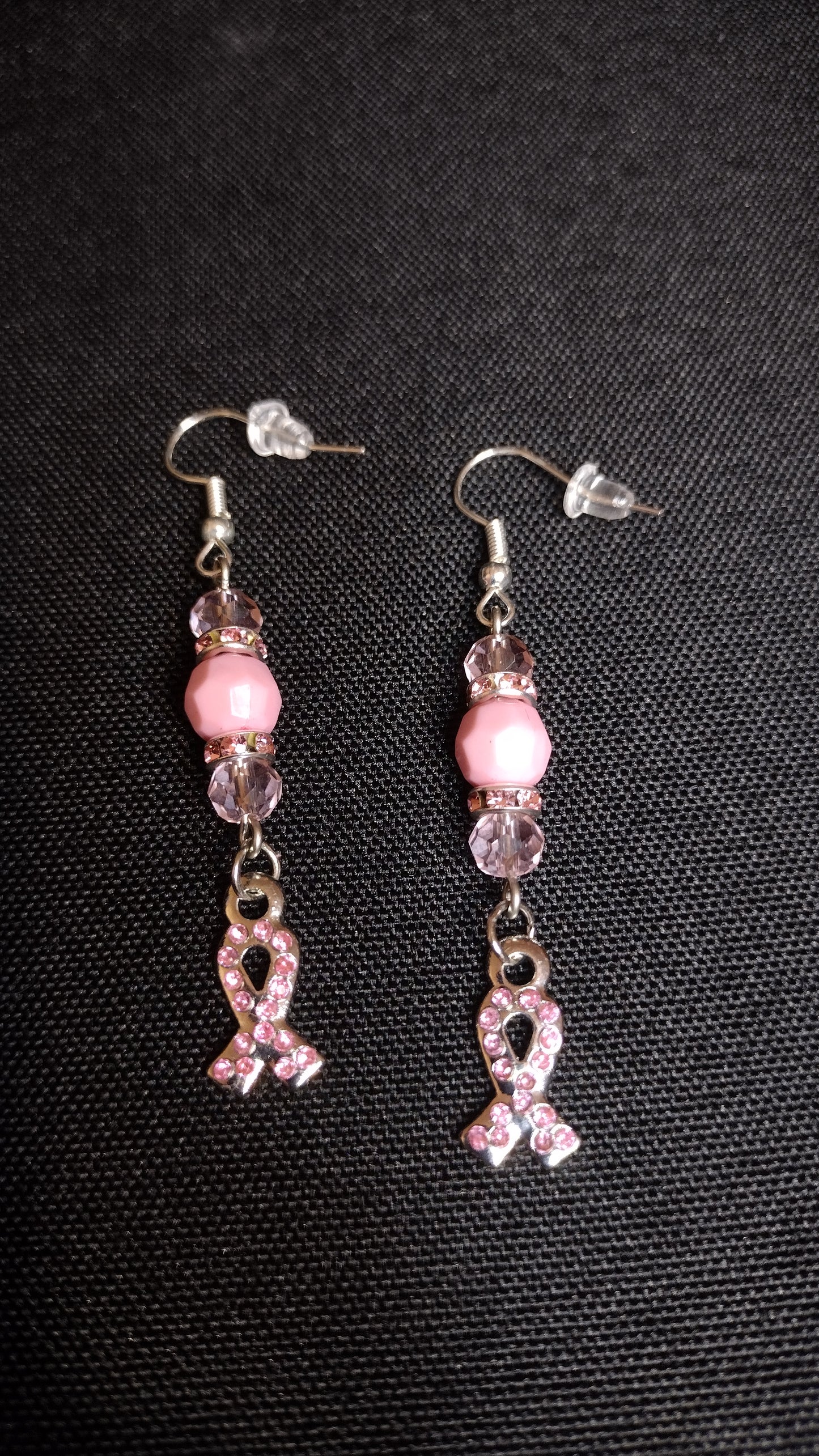 Pink Rhinestone Ribbon Earrings Pretty Pineapple Bead Pretty Pineapple Bead