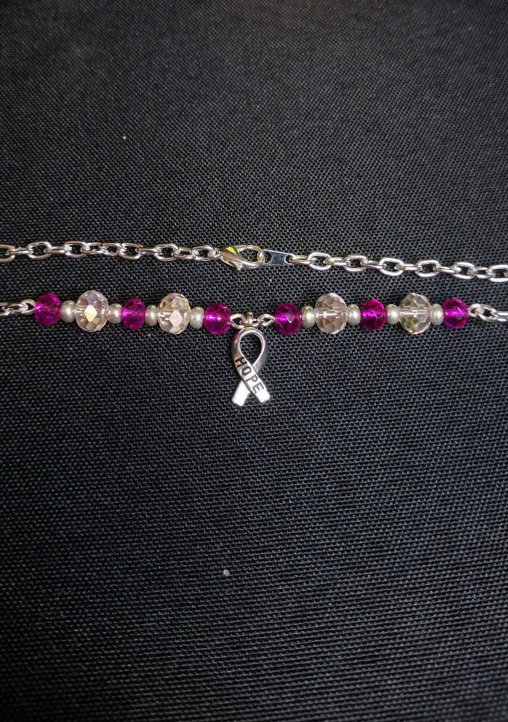 Hope Ribbon Necklace Pretty Pineapple Bead Pretty Pineapple Bead