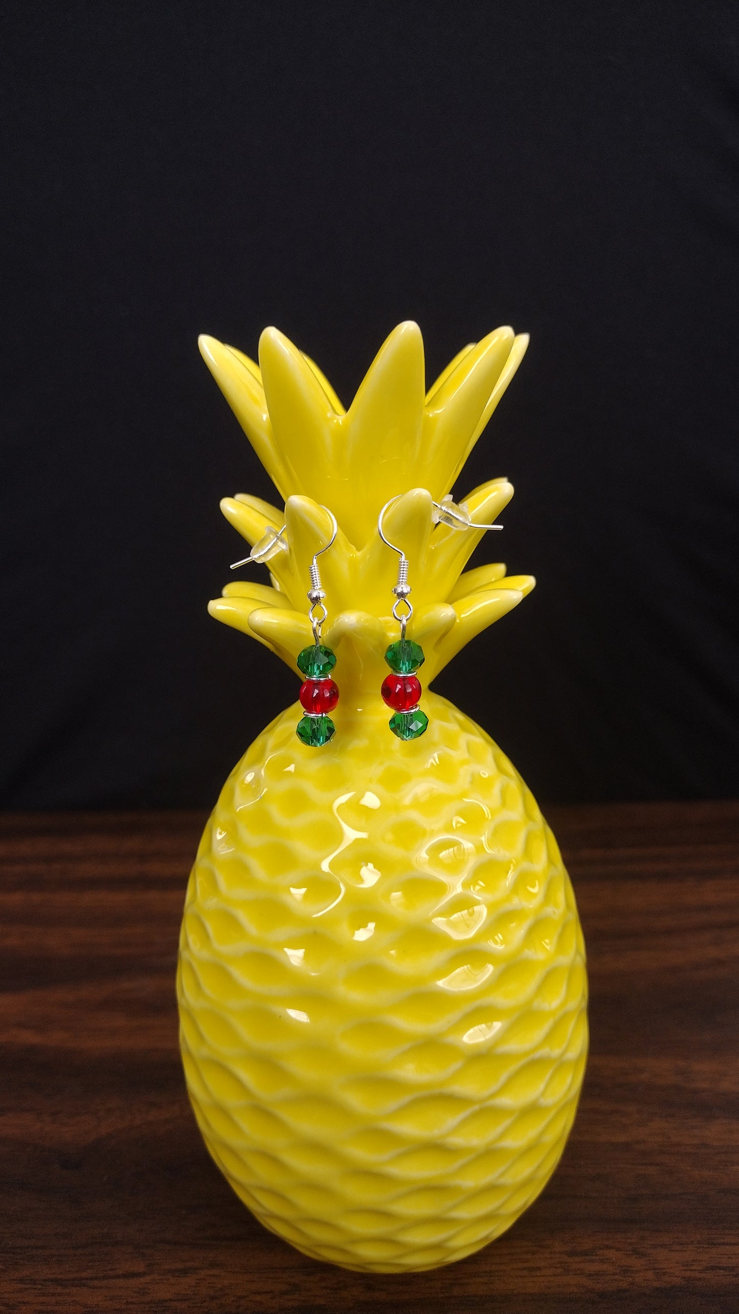 Crystal Christmas Shorty Earrings Pretty Pineapple Bead Pretty Pineapple Bead