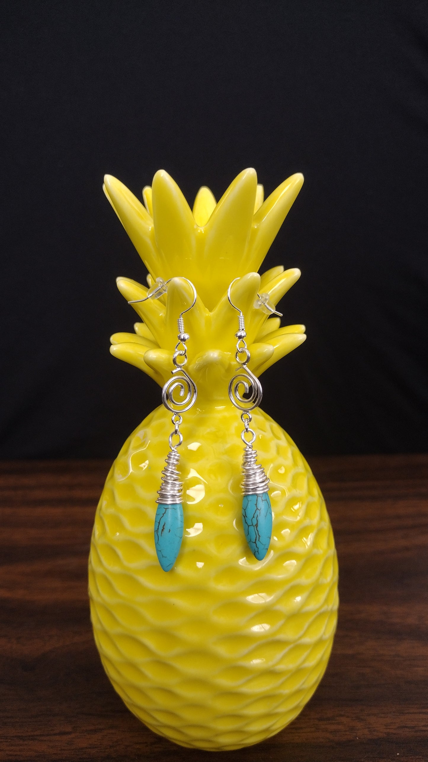 Turquoise Drop Earrings Prettypineapplebead Prettypineapplebead