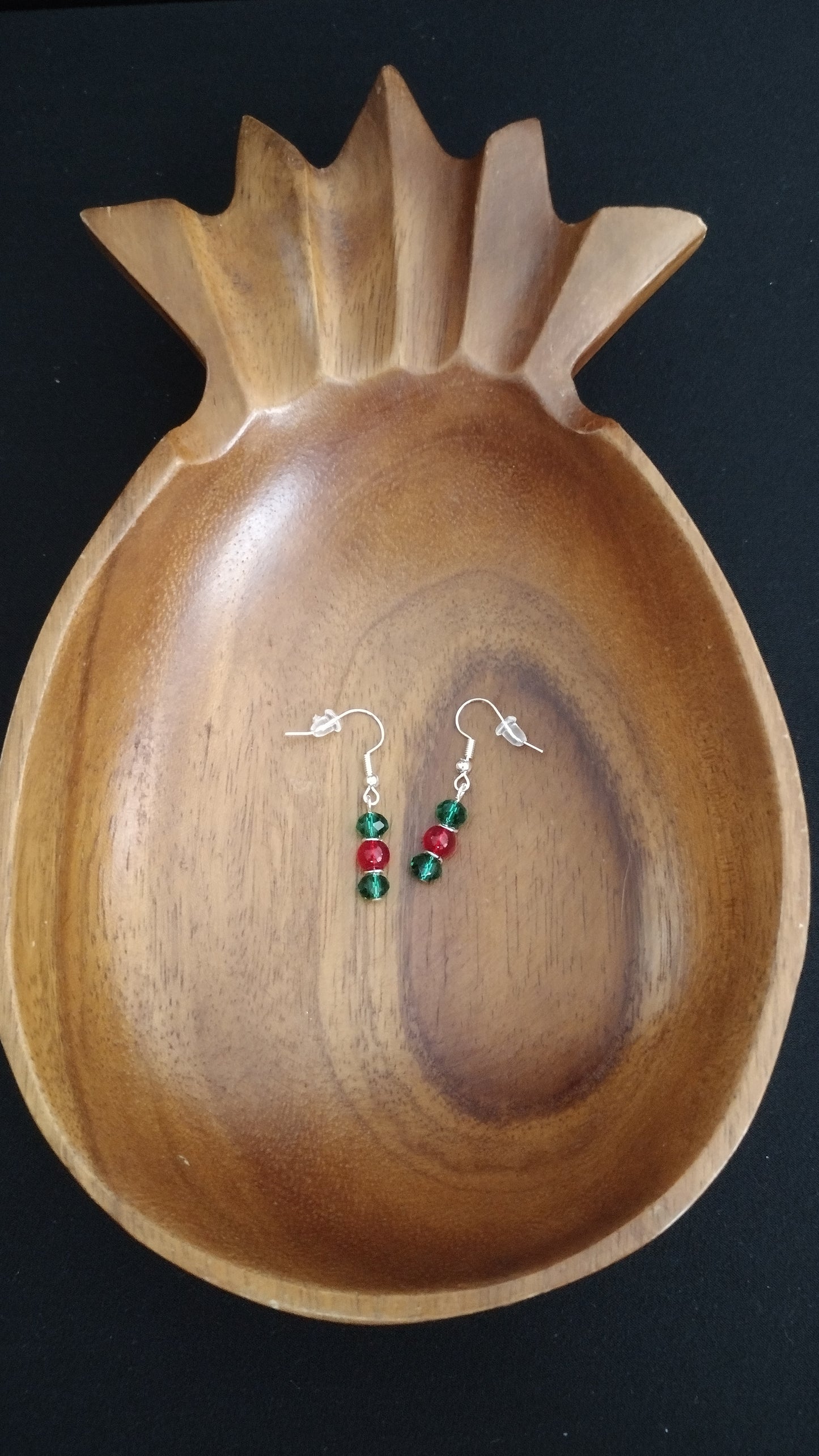 Crystal Christmas Shorty Earrings Pretty Pineapple Bead Pretty Pineapple Bead