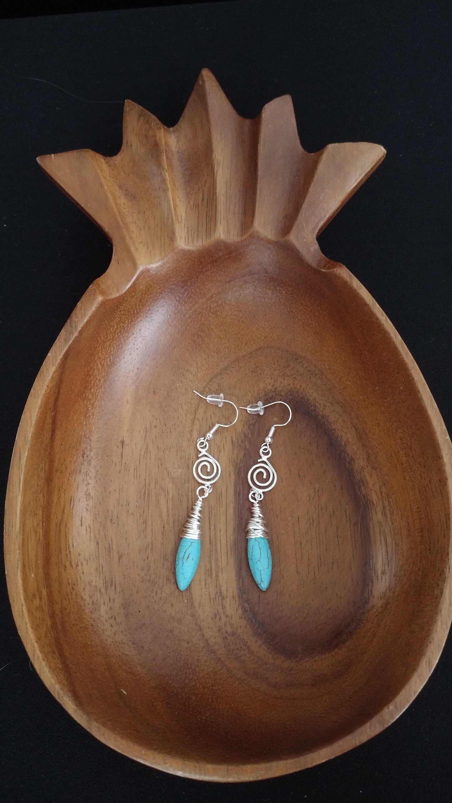 Turquoise Drop Earrings Prettypineapplebead Prettypineapplebead