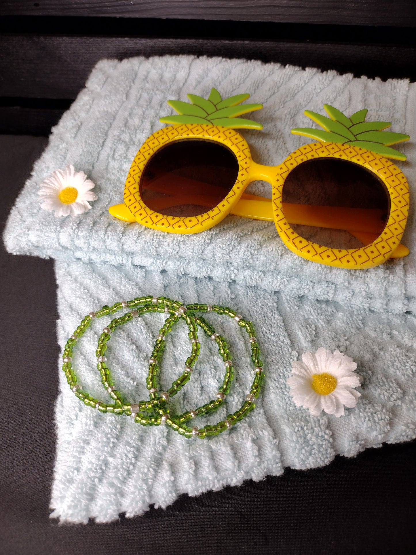 Green Seed Bead Bracelet Pretty Pineapple Bead Pretty Pineapple Bead