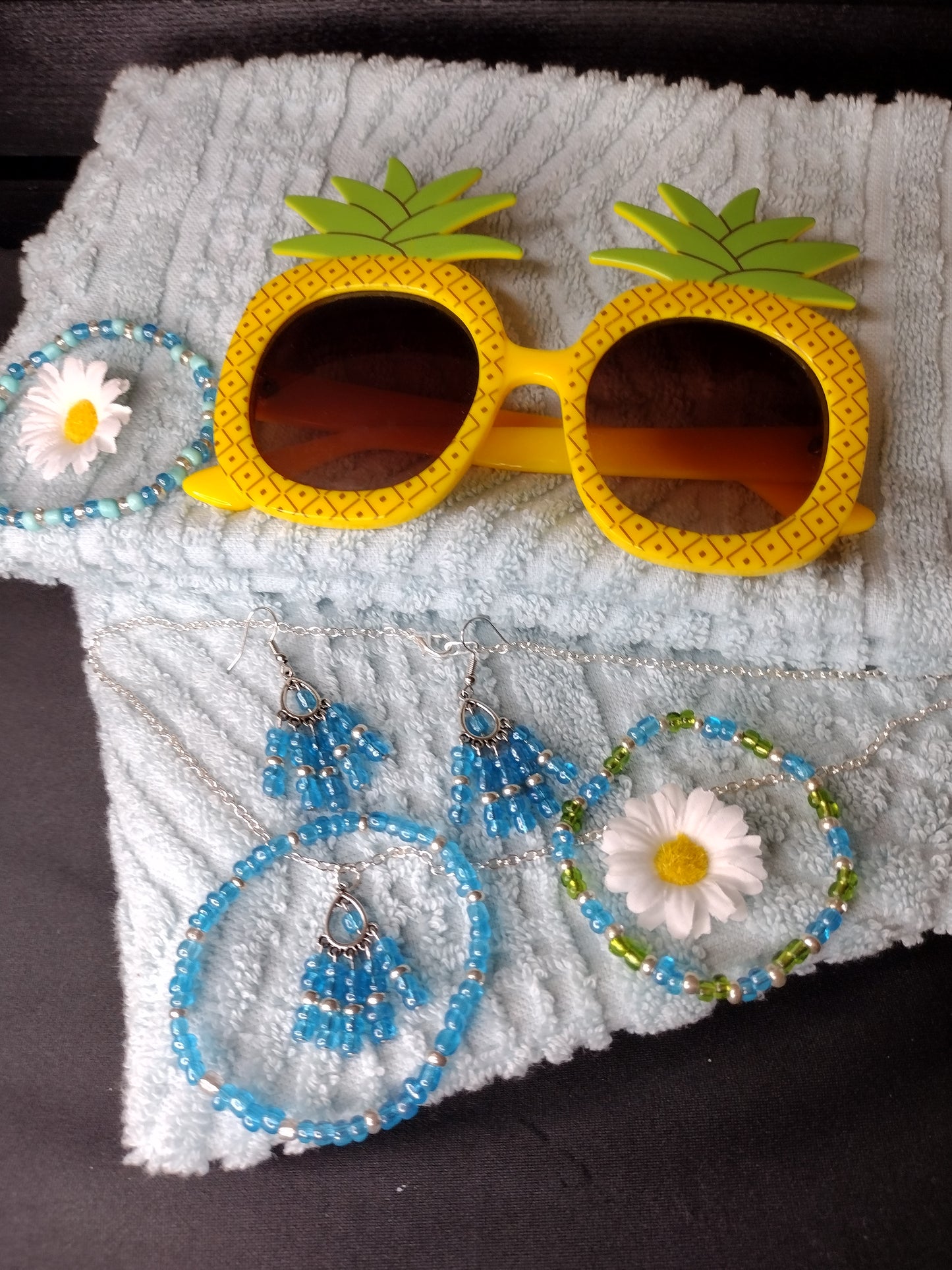 Blue Fringe Earrings