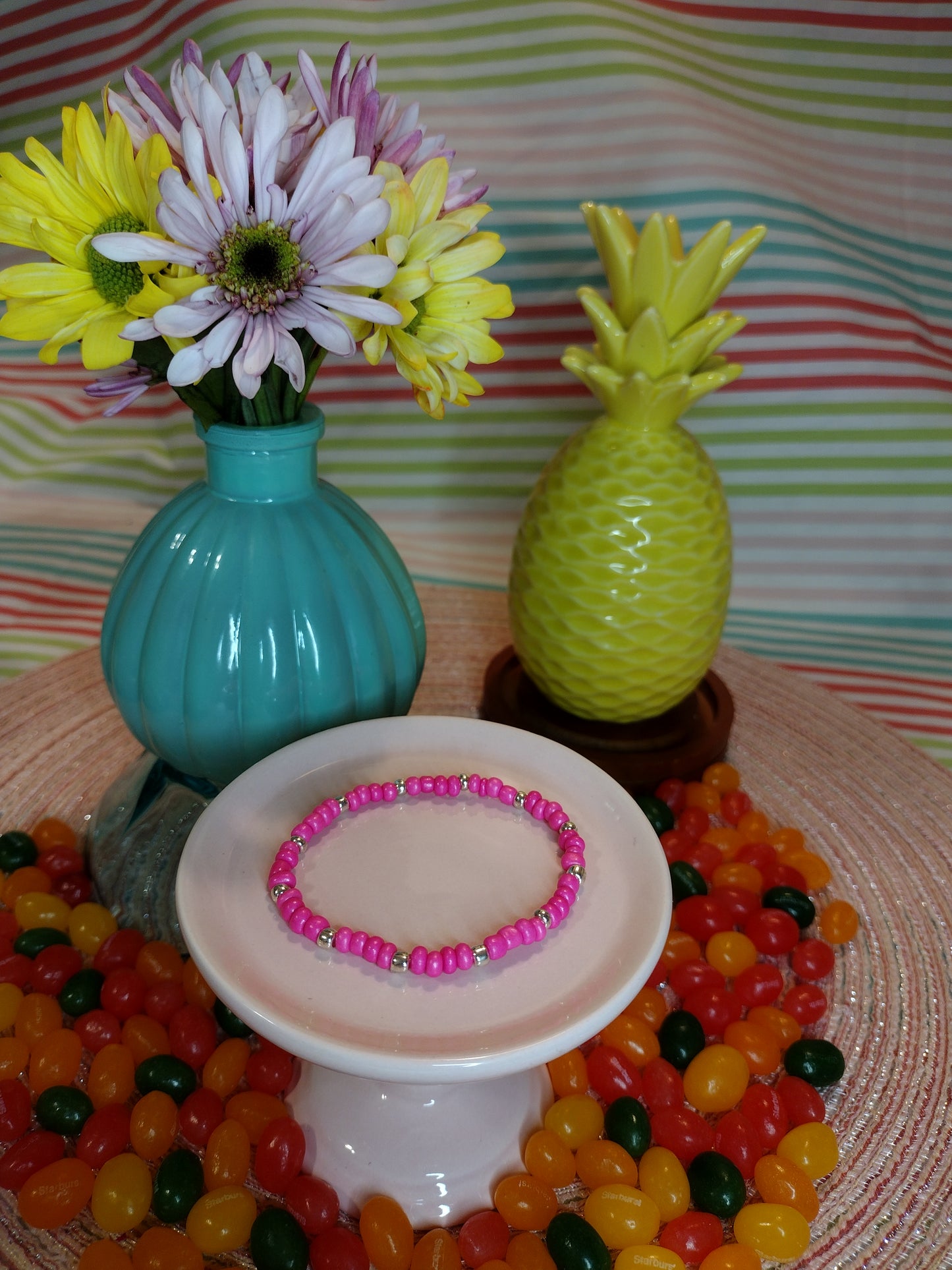 Pink Seed Bead Bracelet